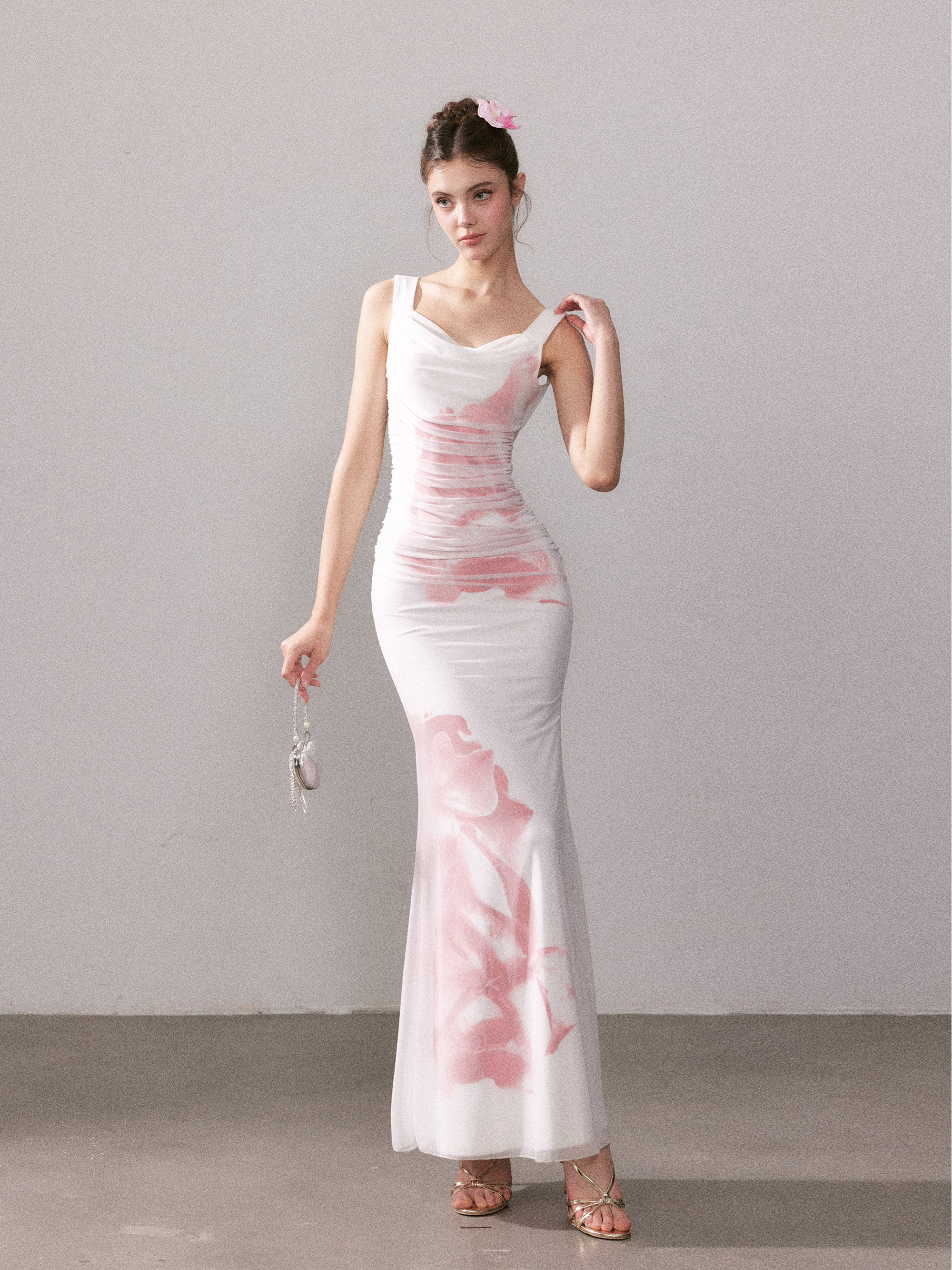 Cold Rose Mesh Mermaid Dress - YZZI HE by Land Decora