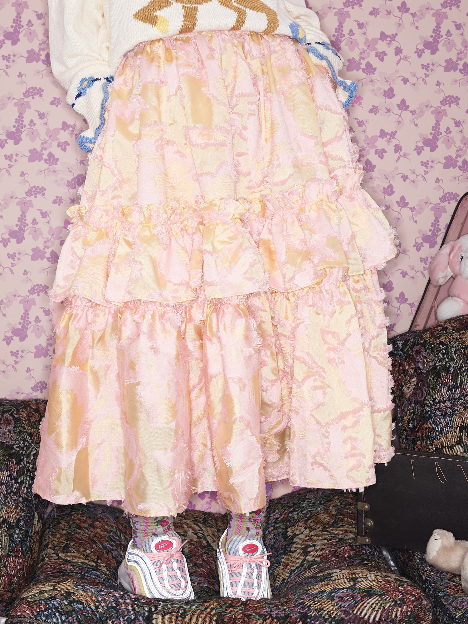 Kawaii Layered Ruffle Woven Skirt - tntntutu by Land Decora
