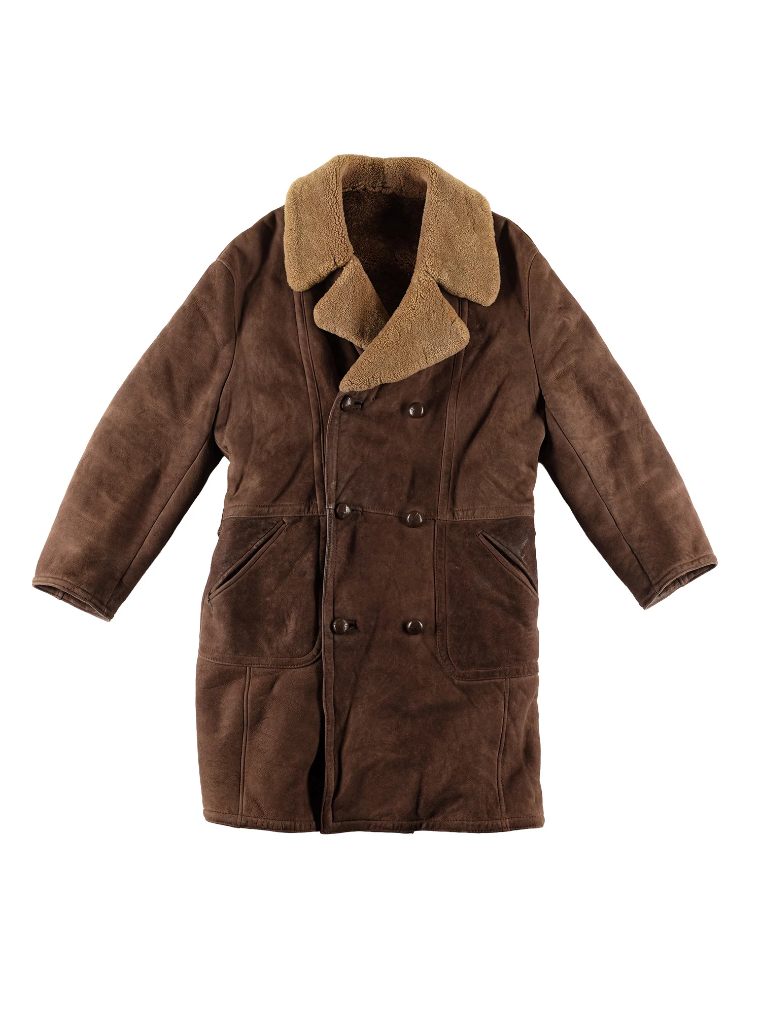 Vintage 70's Men Sheepskin Coat in Brown by Northern Grip