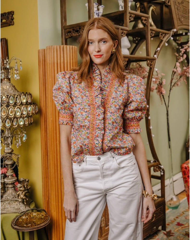 Zuri Short Sleeve Top in Libby Print by Sierra Deene