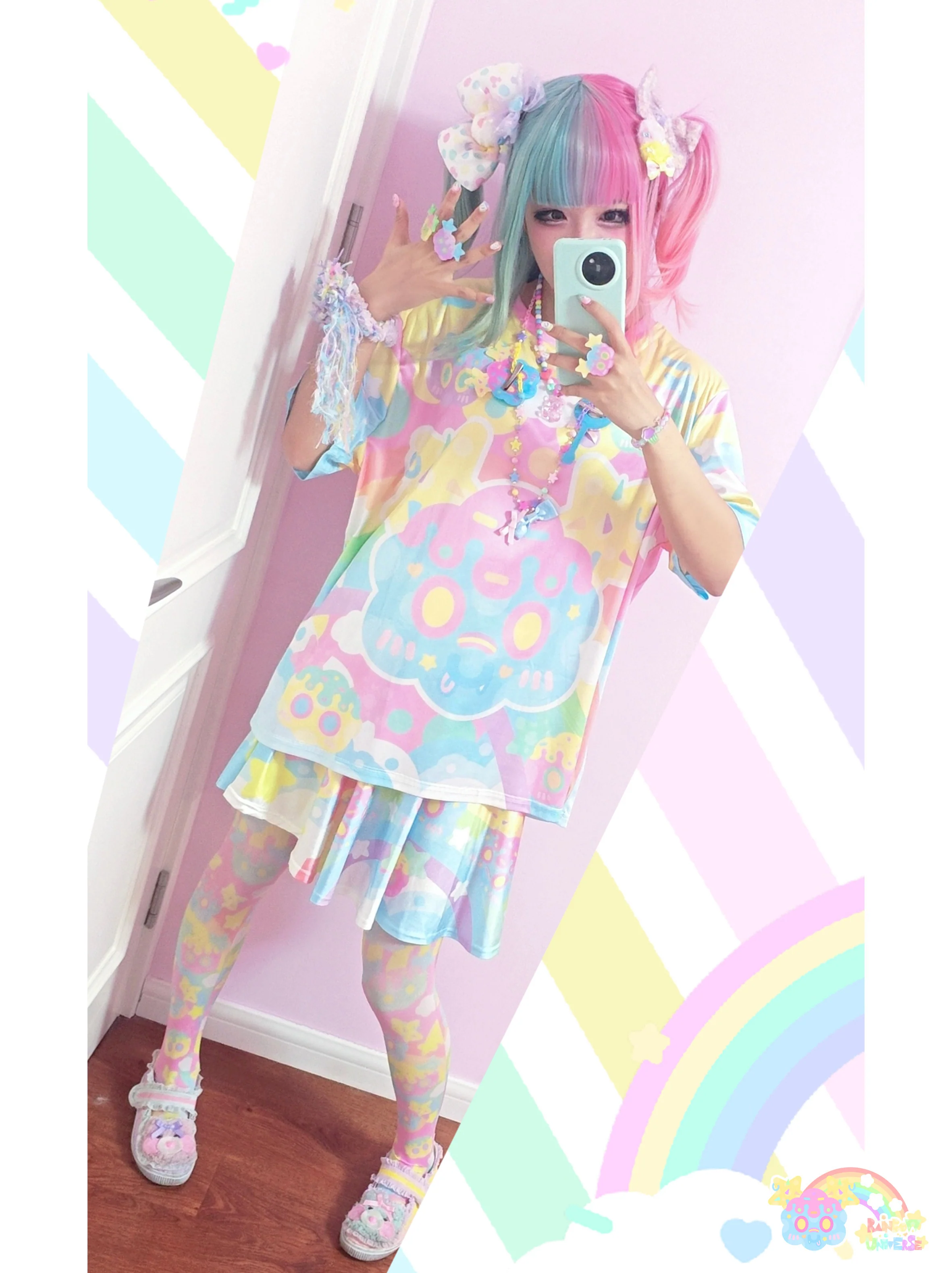Pastel Macaron Decora Kei Skirt Set | Japanese Subculture Fashion by Land Decora