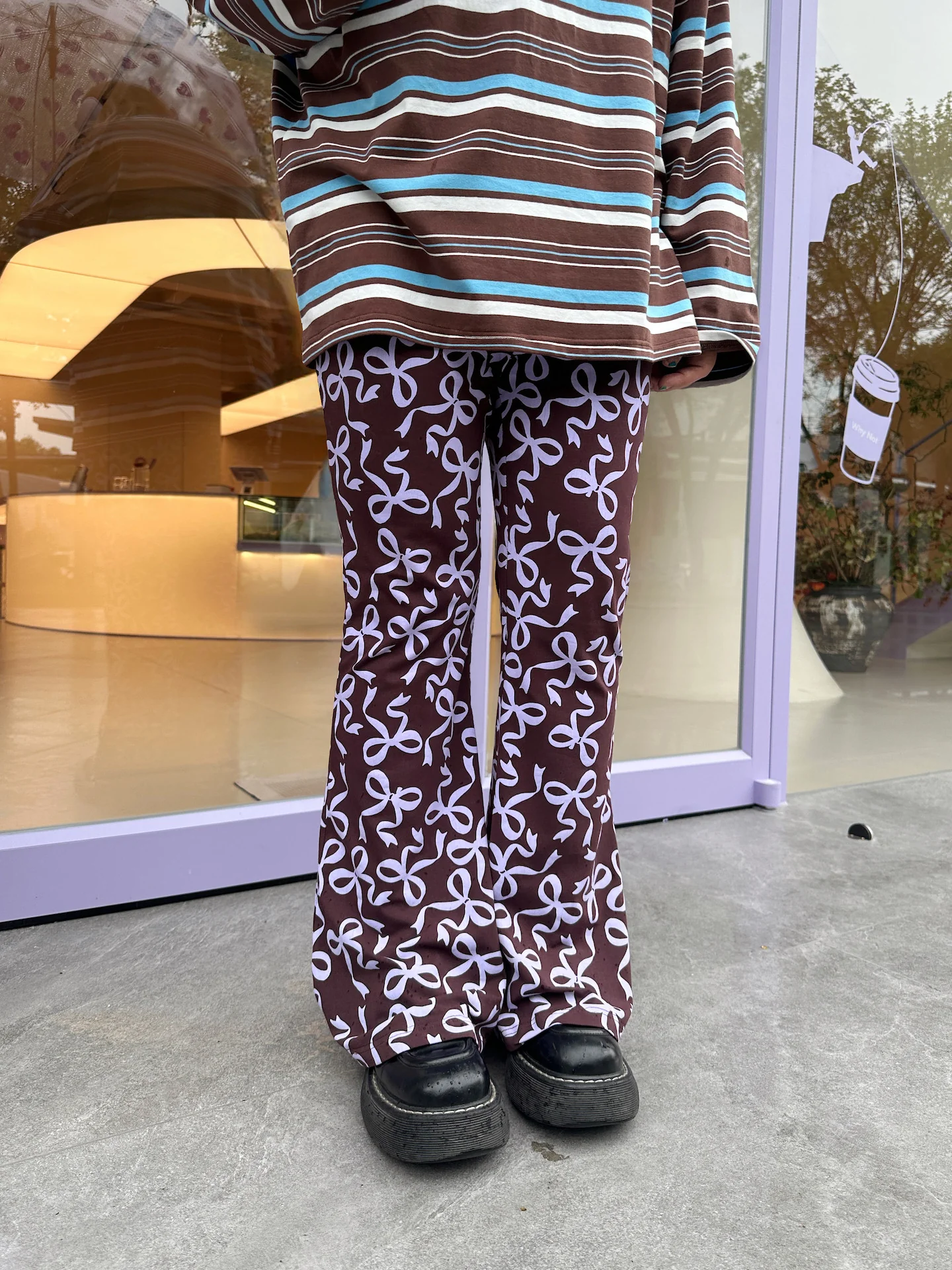 Kawaii Brown Flare Pants - BunnyBunnyGun by Land Decora
