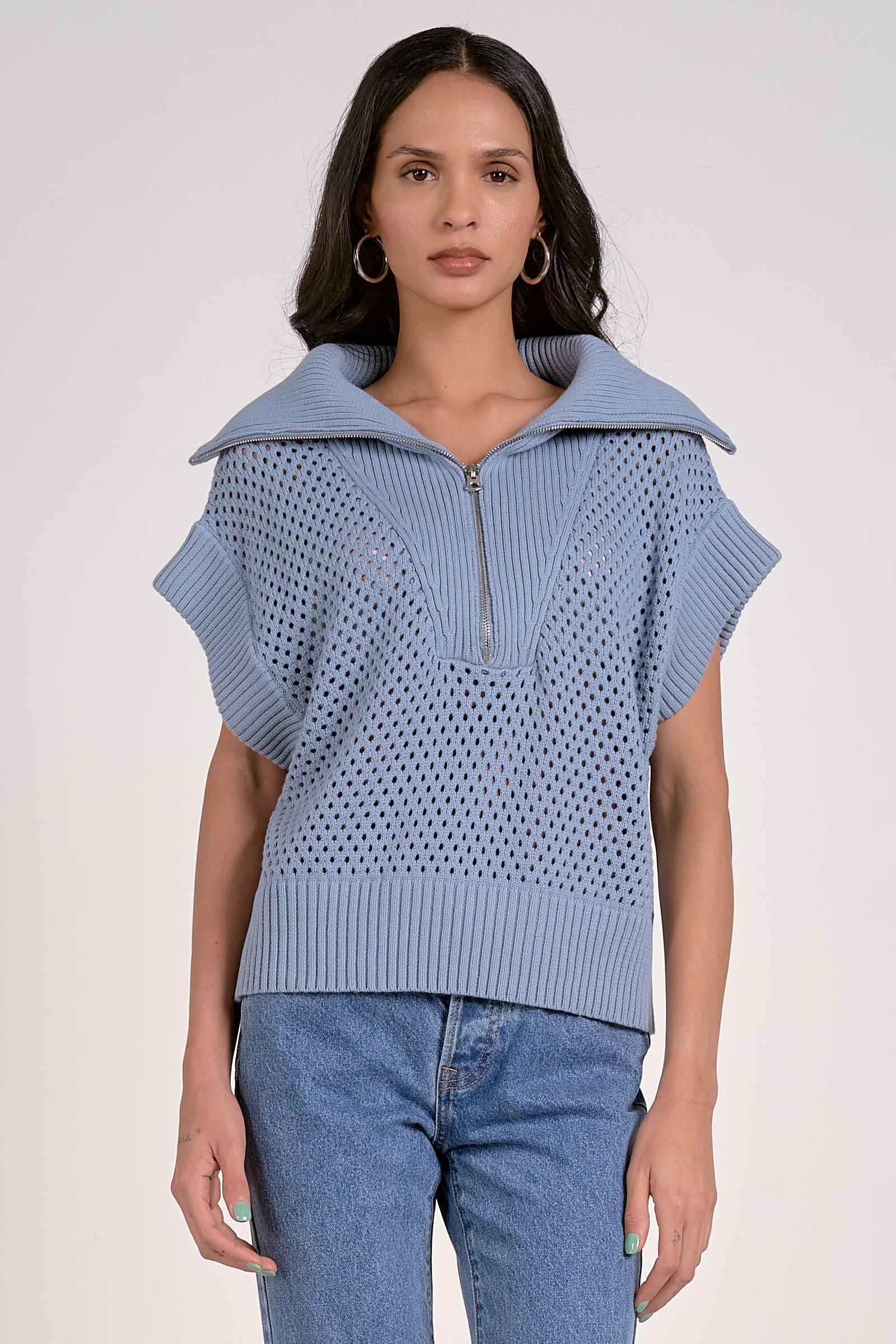 Allie Zip Up - Blue by Sierra Deene