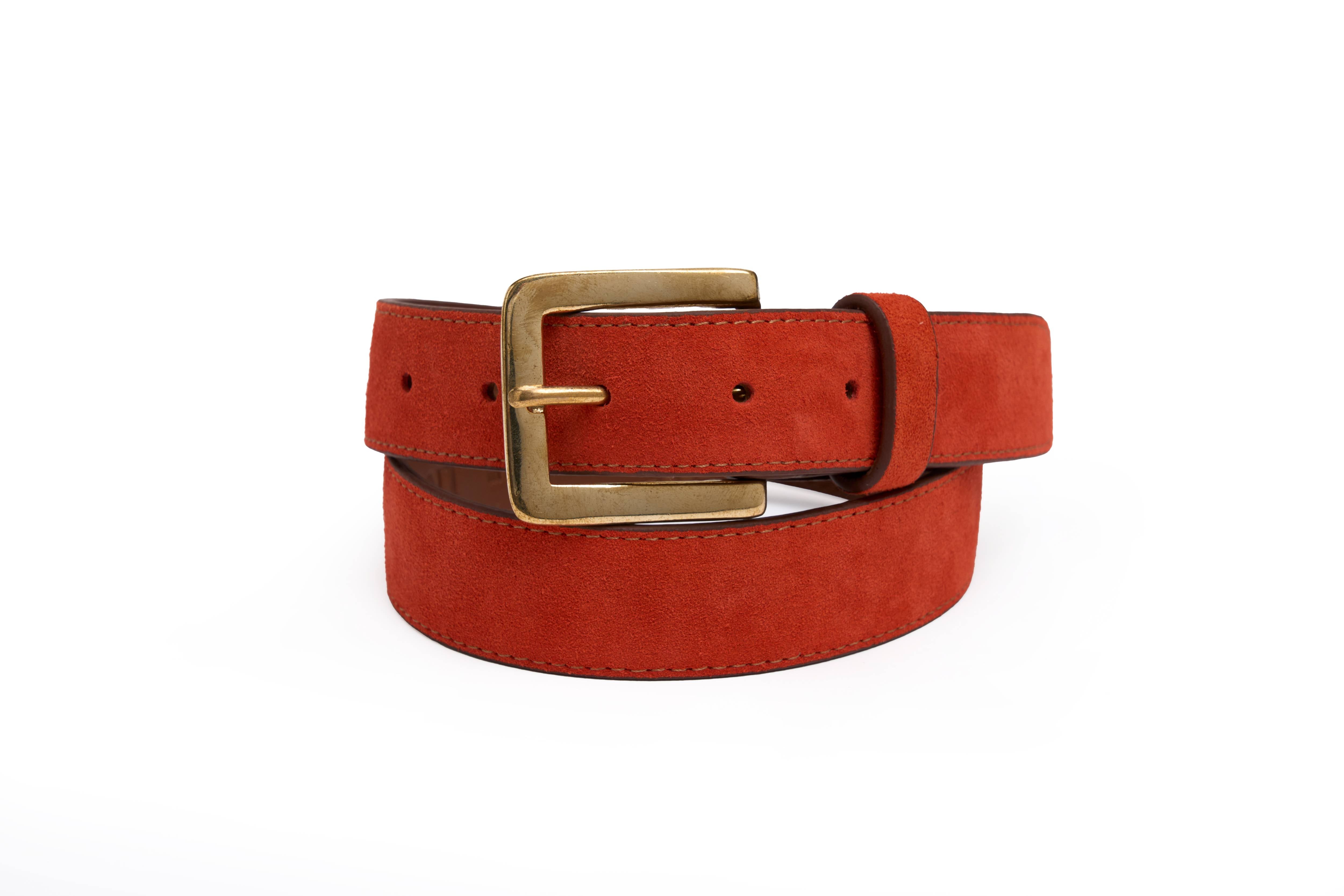 Suede Belt in Orange by Belmont GB