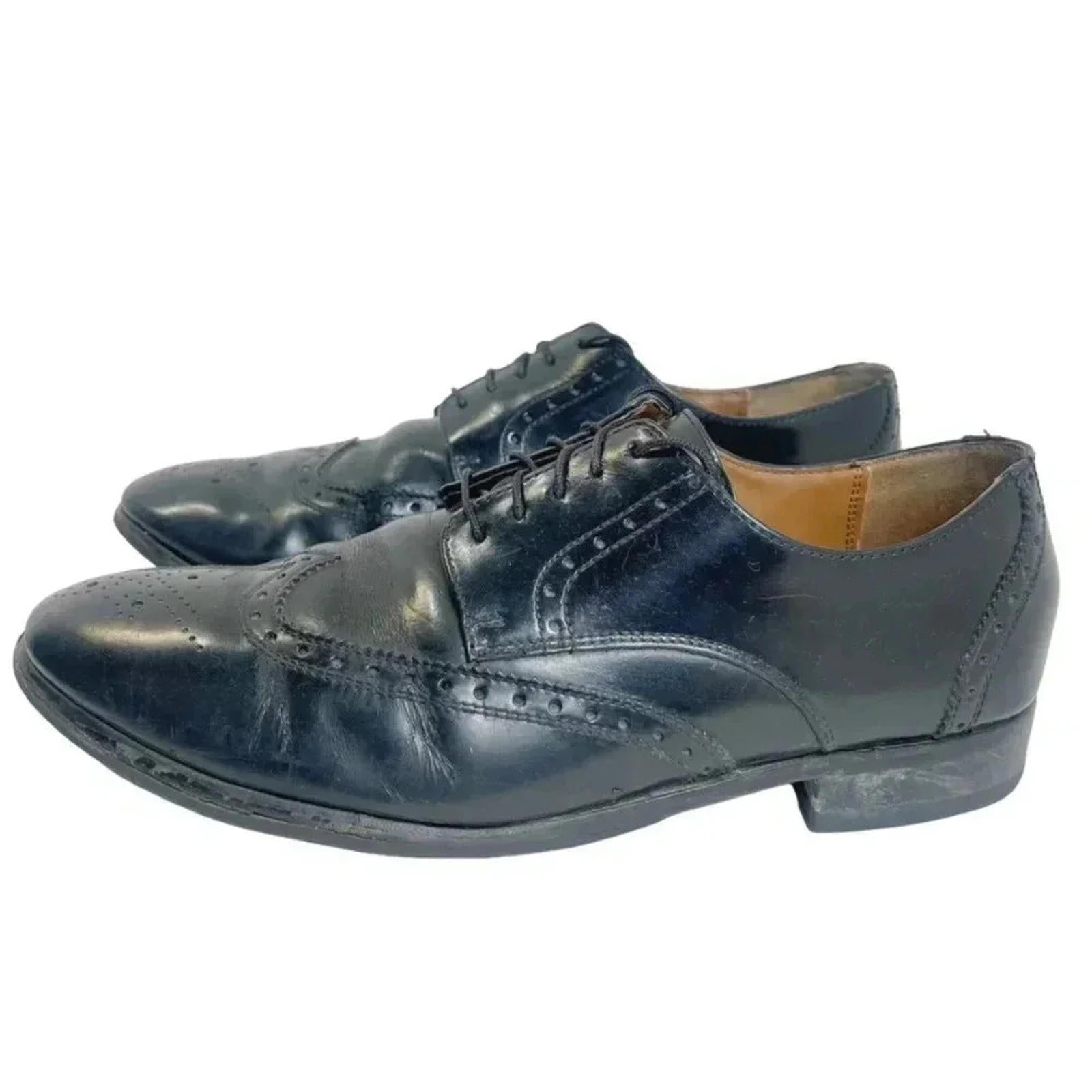 Florsheim Brookside Black Leather Wingtip Oxford Men's Size 10 by Hot Girl Secondhand