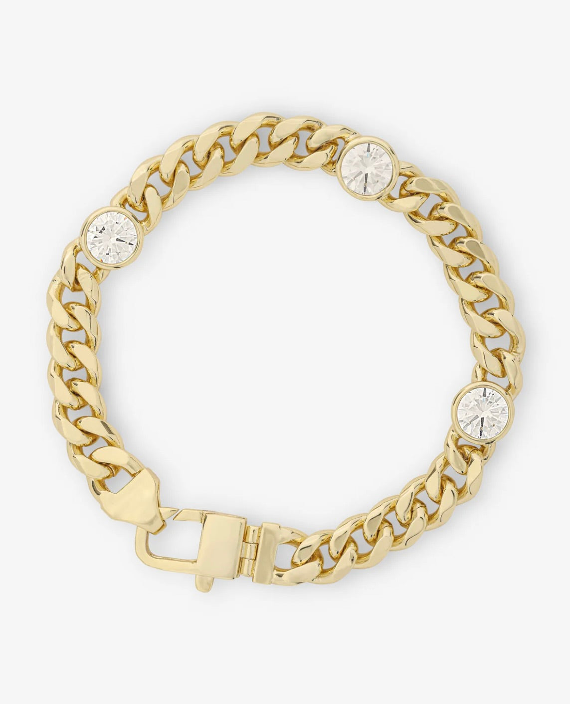 Melinda Maria Julian Triple Diamond Cuban Chain Bracelet by Sierra Deene
