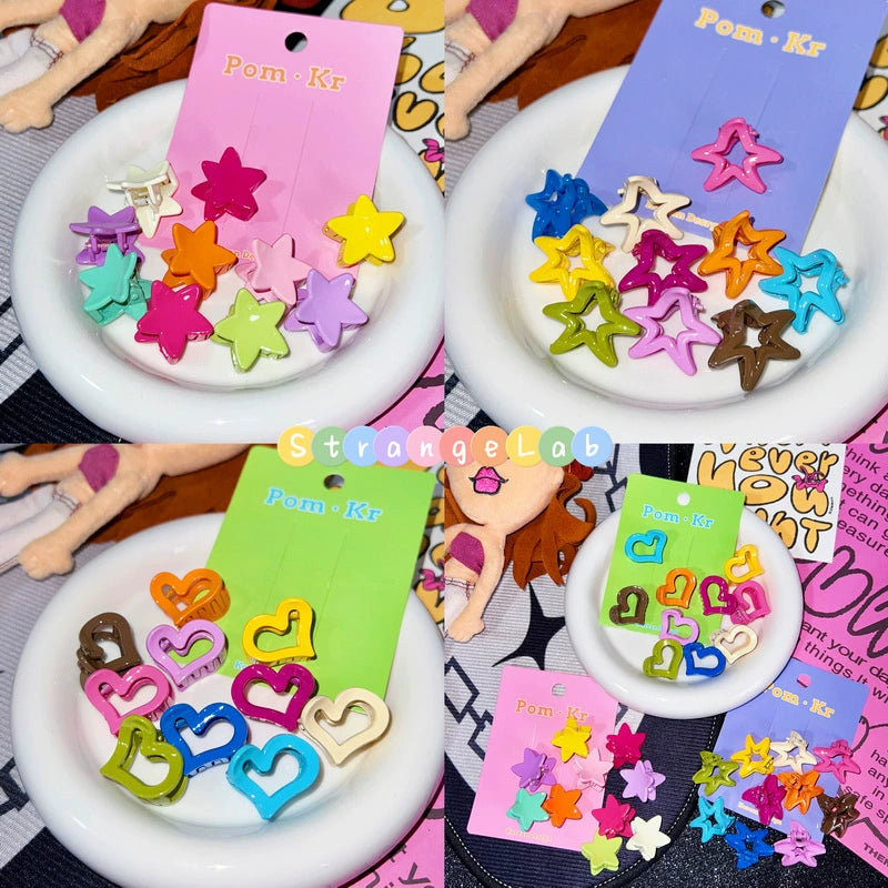 StrangeLab Star Hair Clip | Heart Claw Clip | Side Bangs Clip by Land Decora