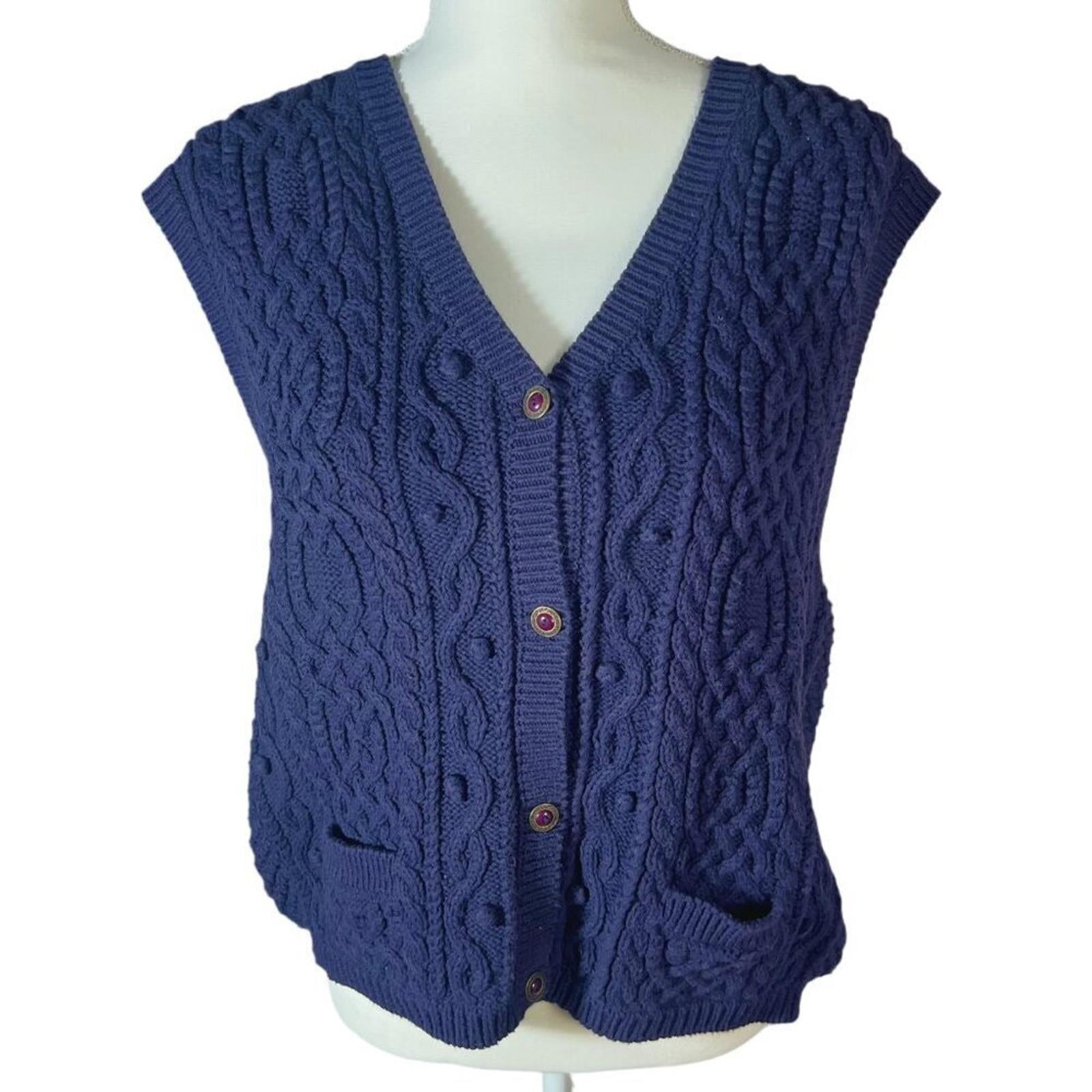 Vintage Essential Elements Navy Blue Sweater Vest Size XL Coastal Gran by Hot Girl Secondhand