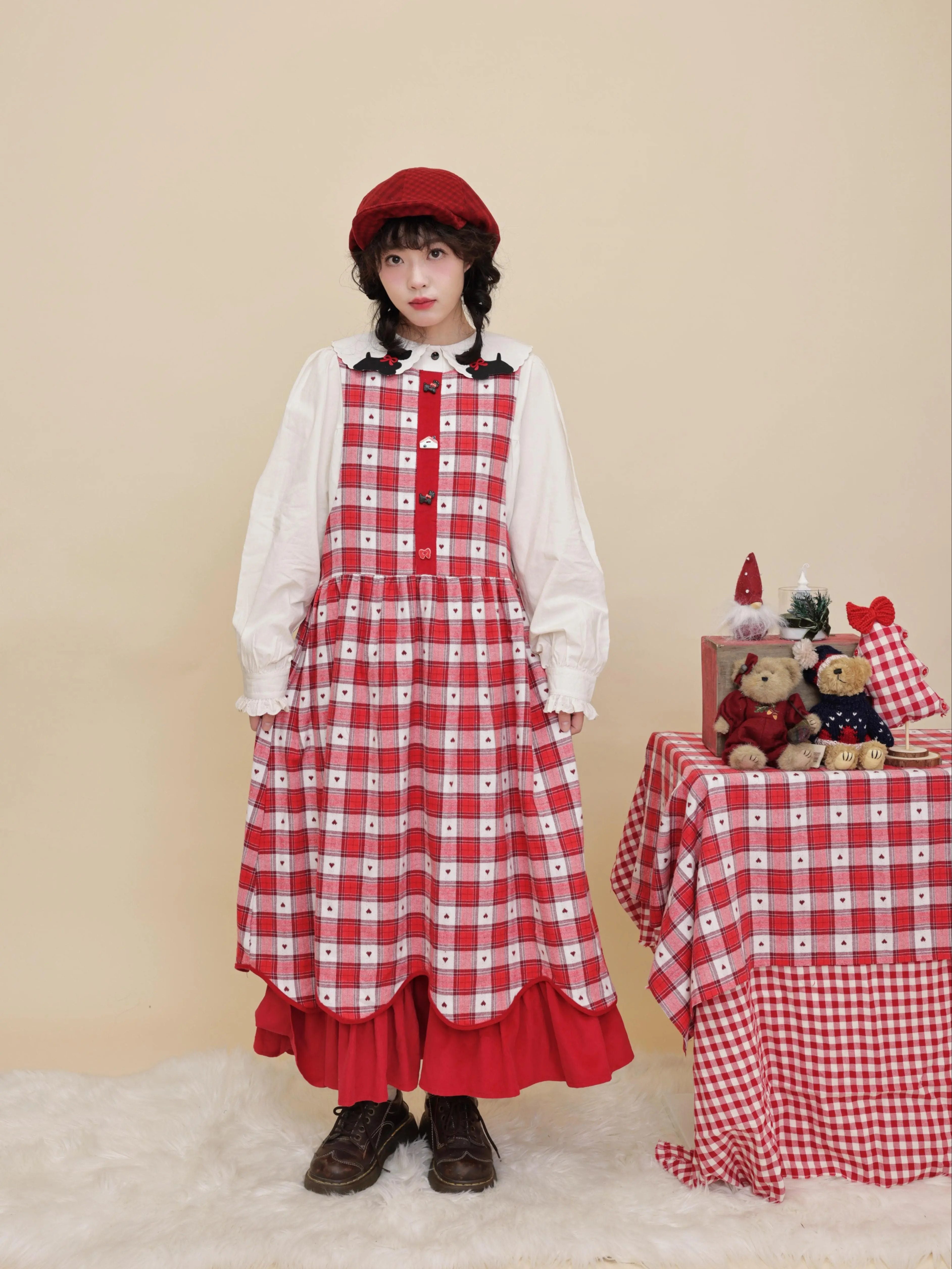 Vintage Heart Jacquard Dress - SemenCoicis by Land Decora