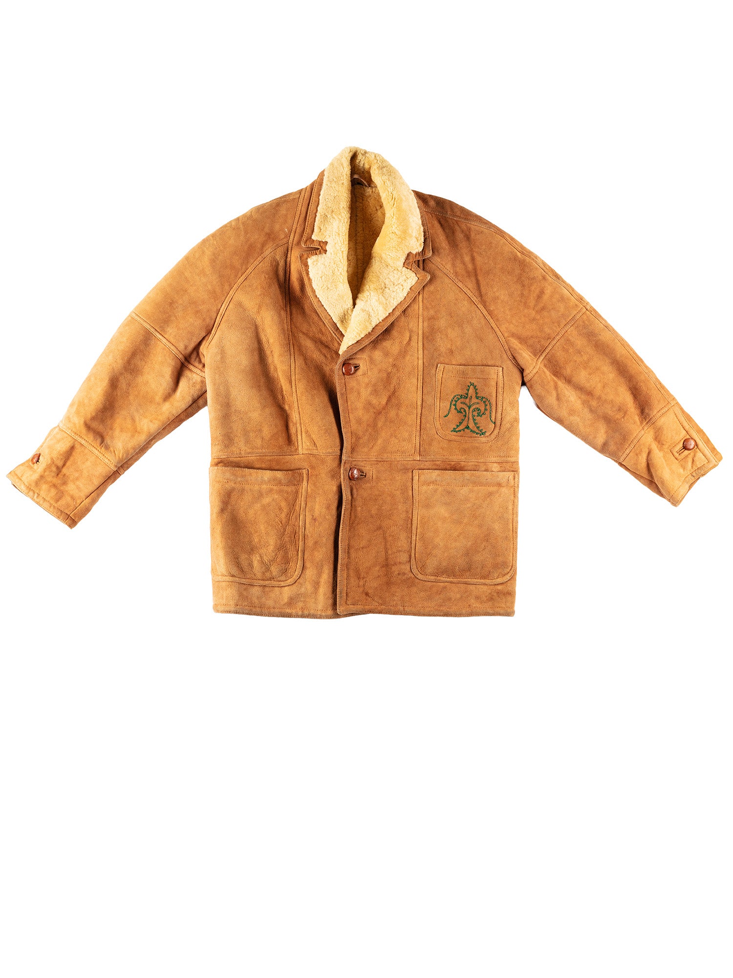 Vintage 80's Men Sheepskin Coat in Brown by Northern Grip