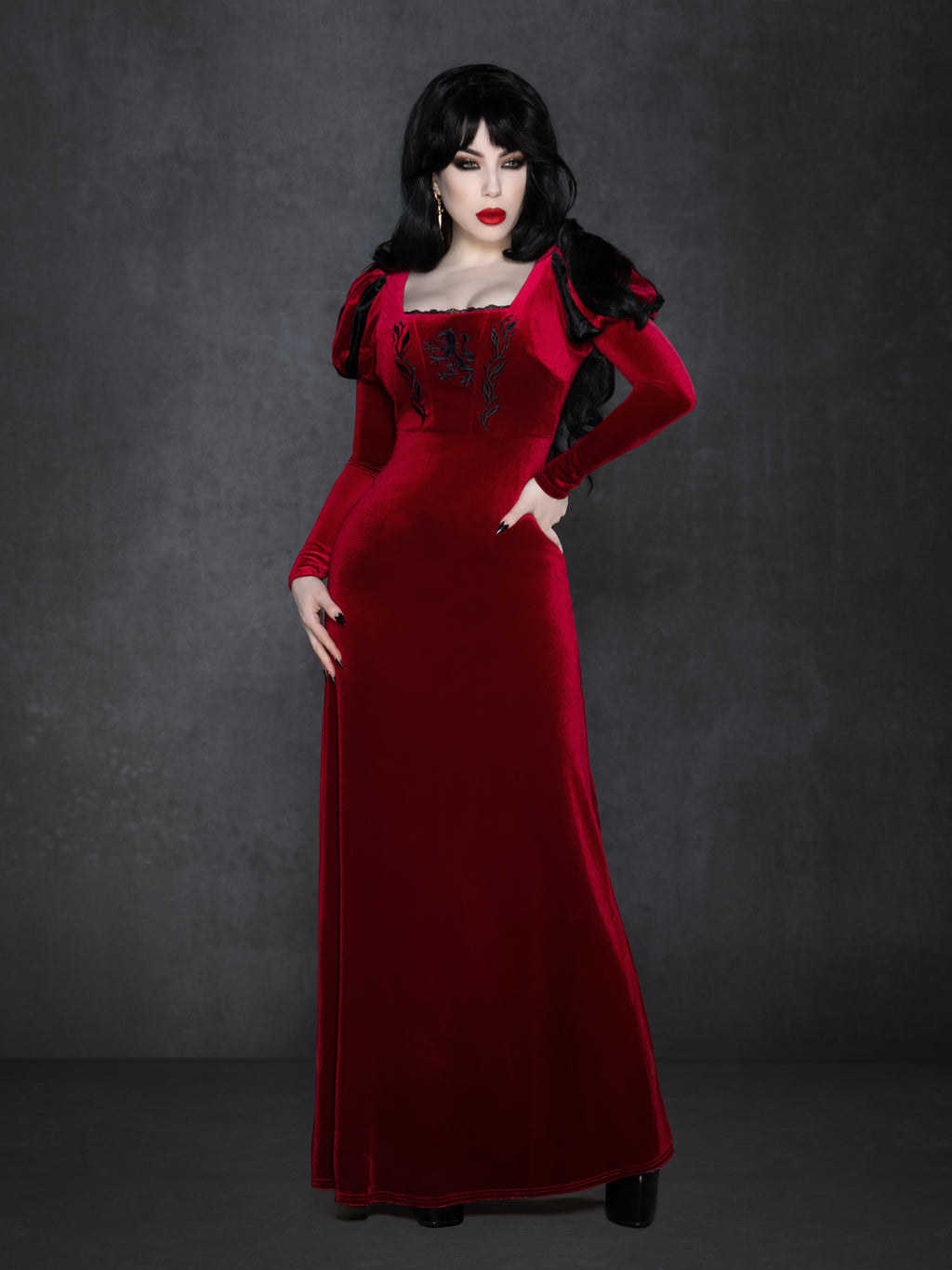 The Howling Dress - Burgundy by KATAKOMB