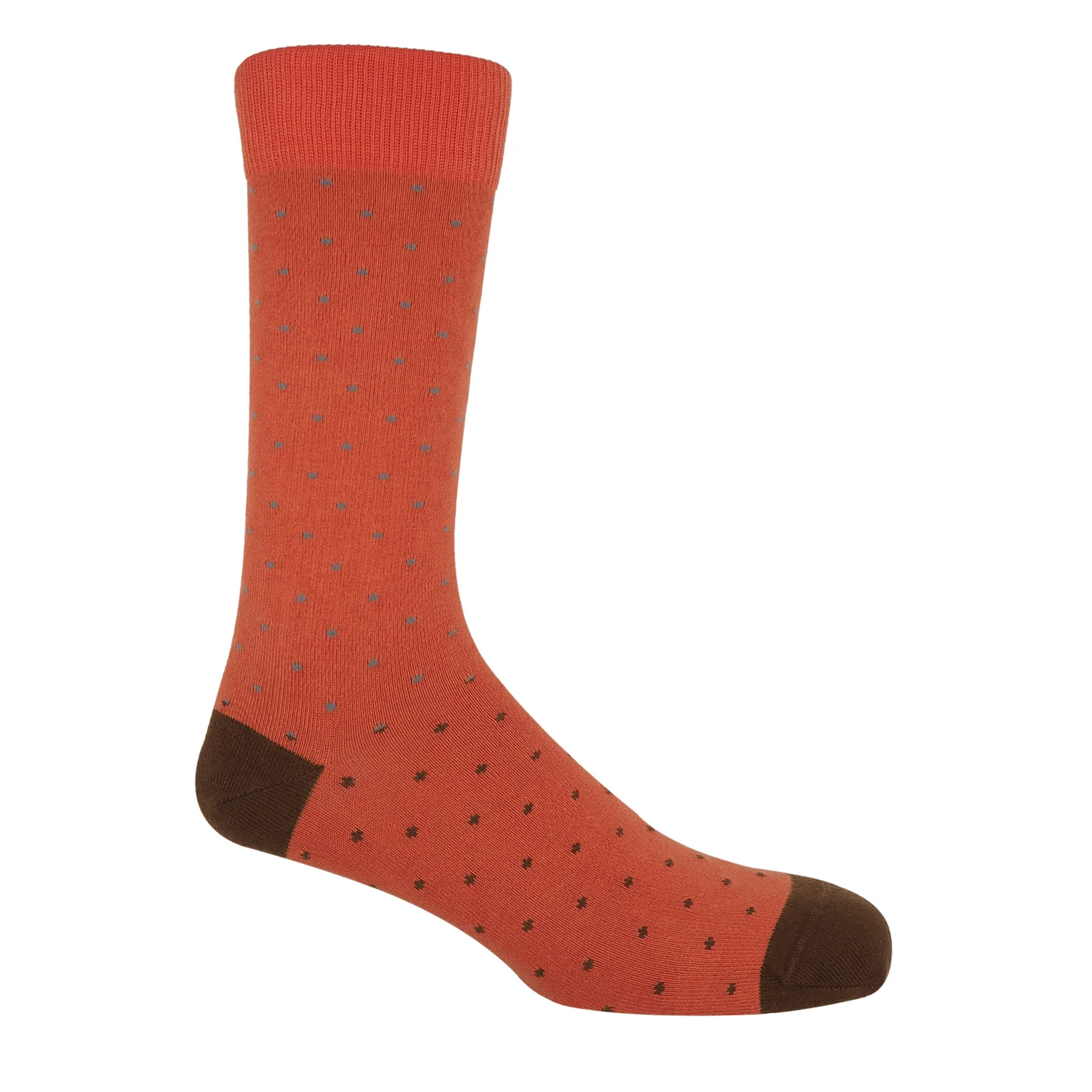 Pin Dot Men's Socks -  Orange by Peper Harow