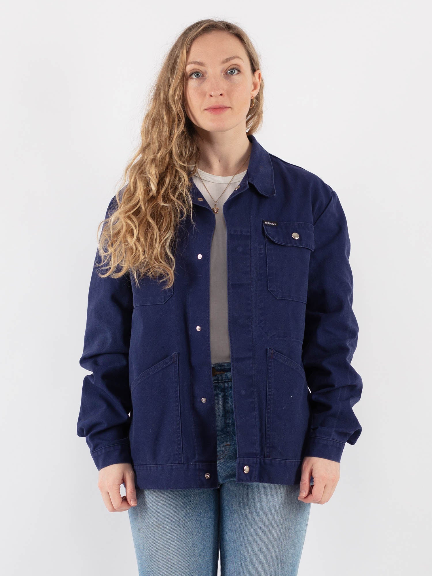 Vintage 90's Women Work Jacket in Blue by Northern Grip