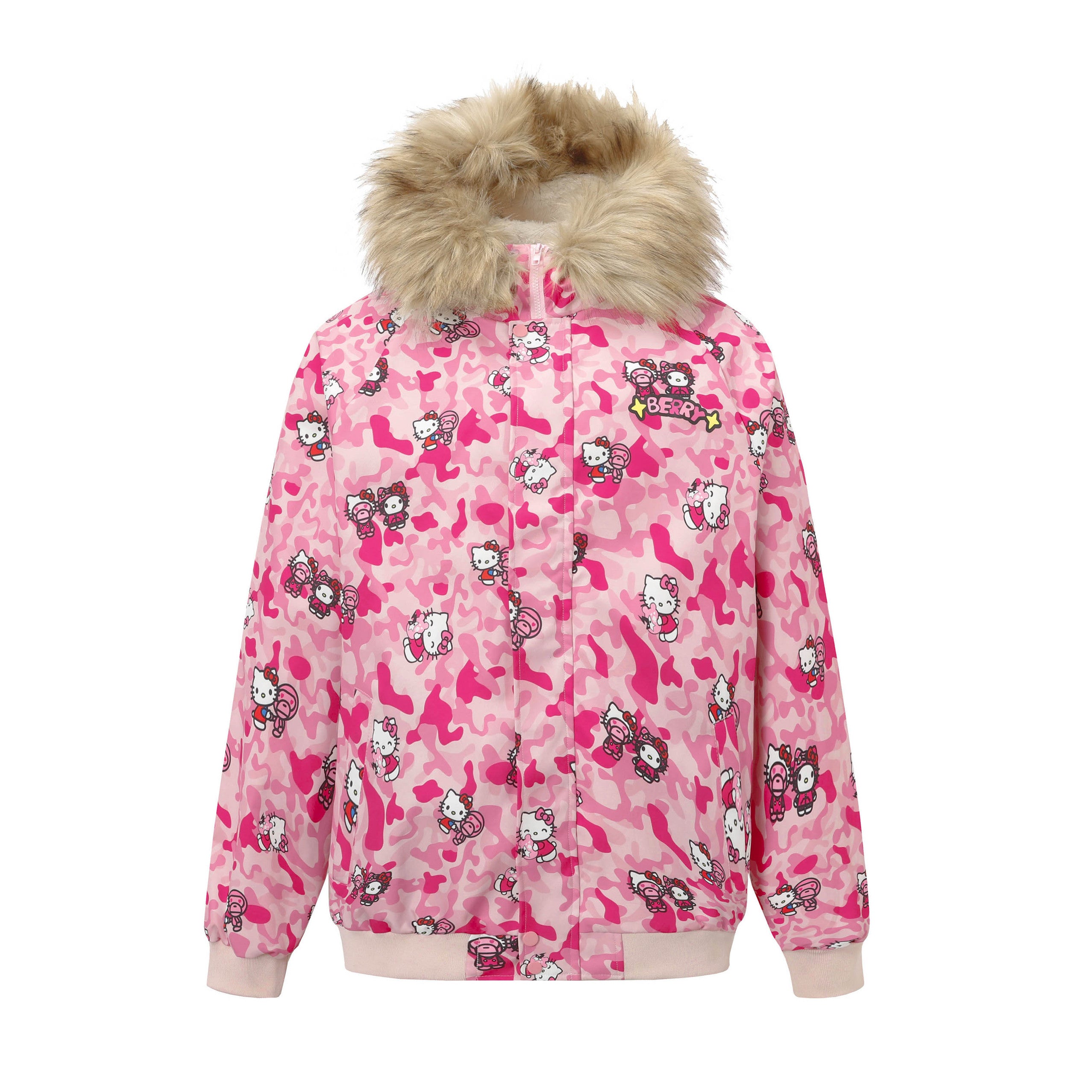 Decora Kei Kitty Bomber Jacket - BlackBerry by Land Decora