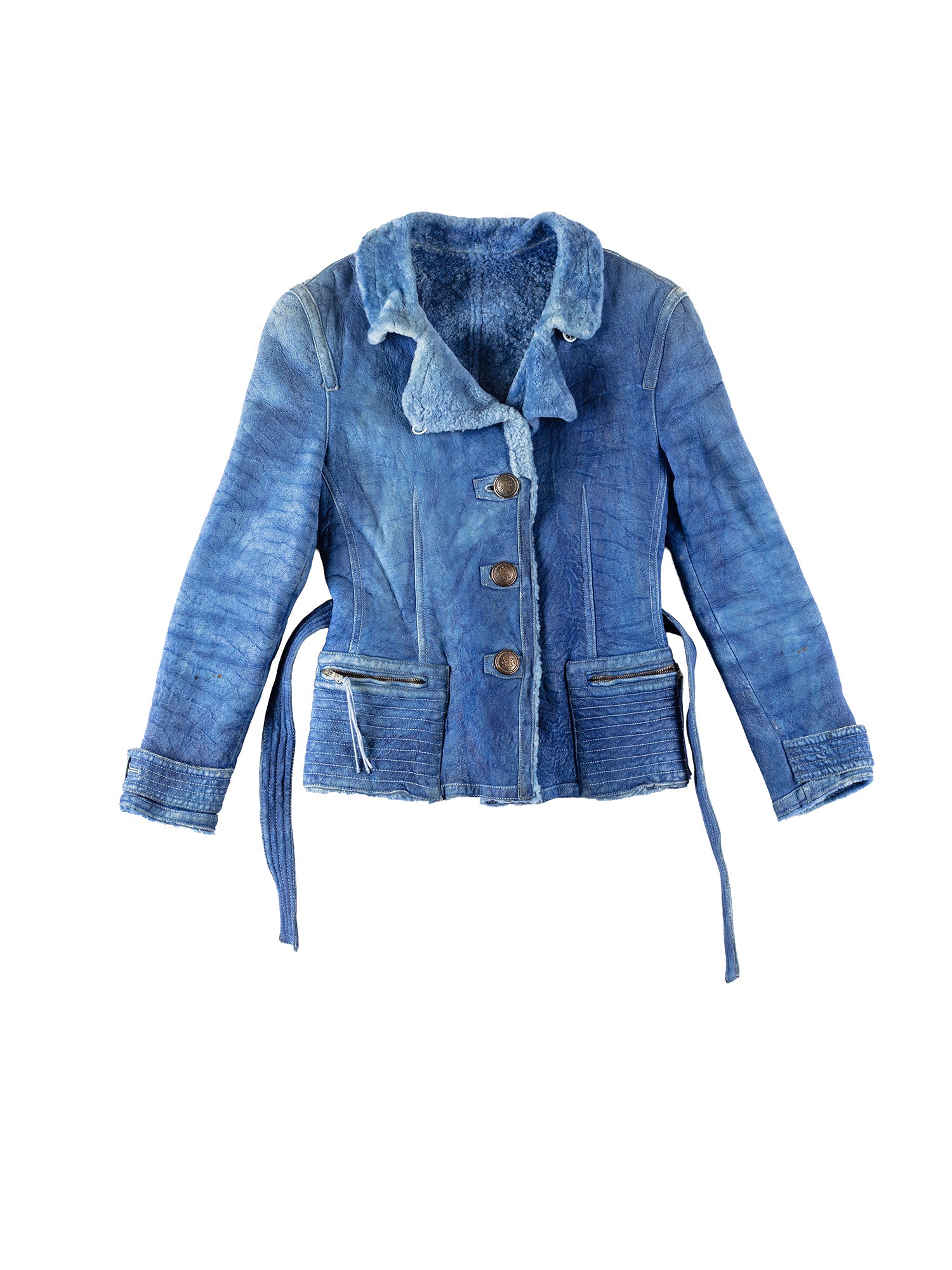 Vintage 70's Women Sheepskin Jacket in Blue by Northern Grip