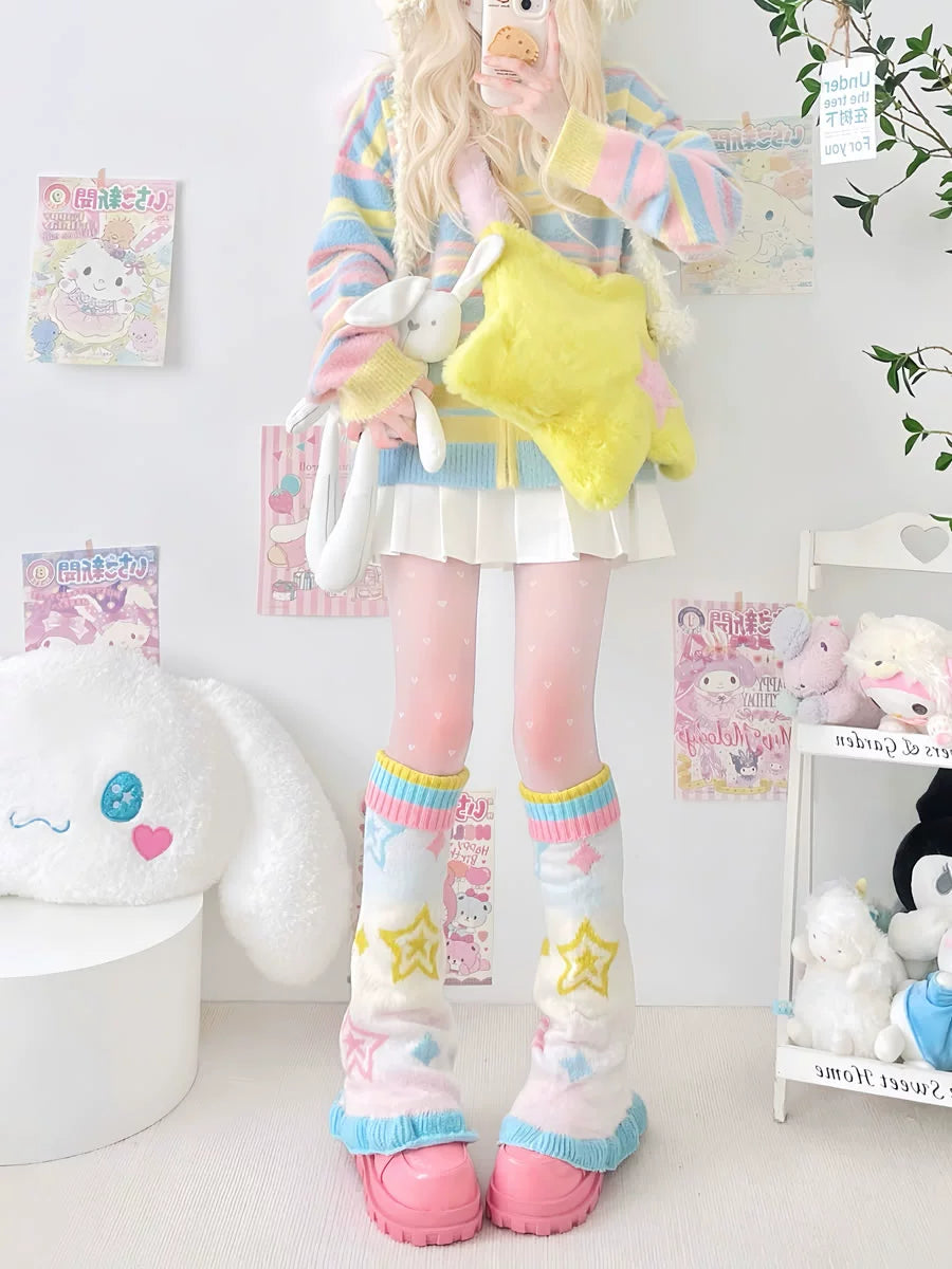Decora Fashion Leg Warmers | Winter Colorful Bright Socks | Harajuku Style by Land Decora