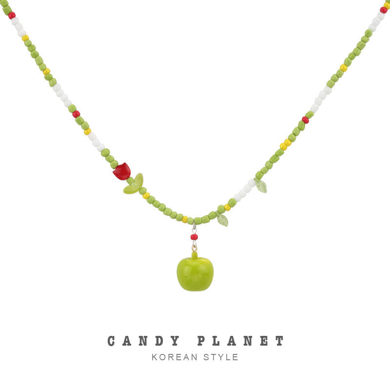Kawaii Apple Necklace by Land Decora