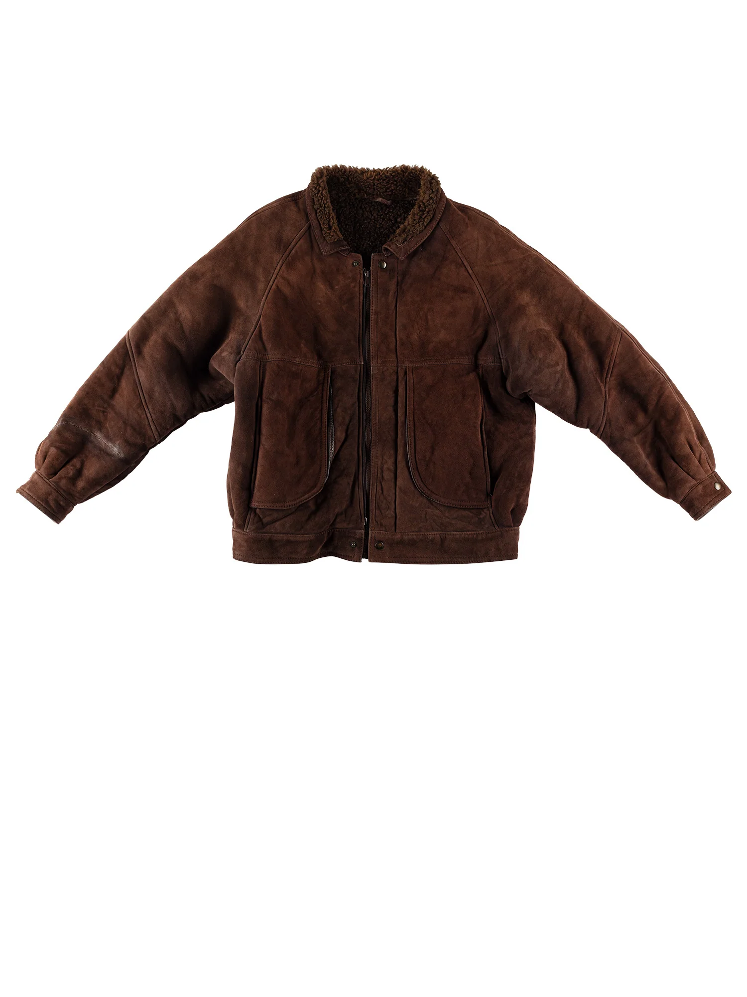 Vintage 90's Men Sheepskin Jacket in Brown by Northern Grip