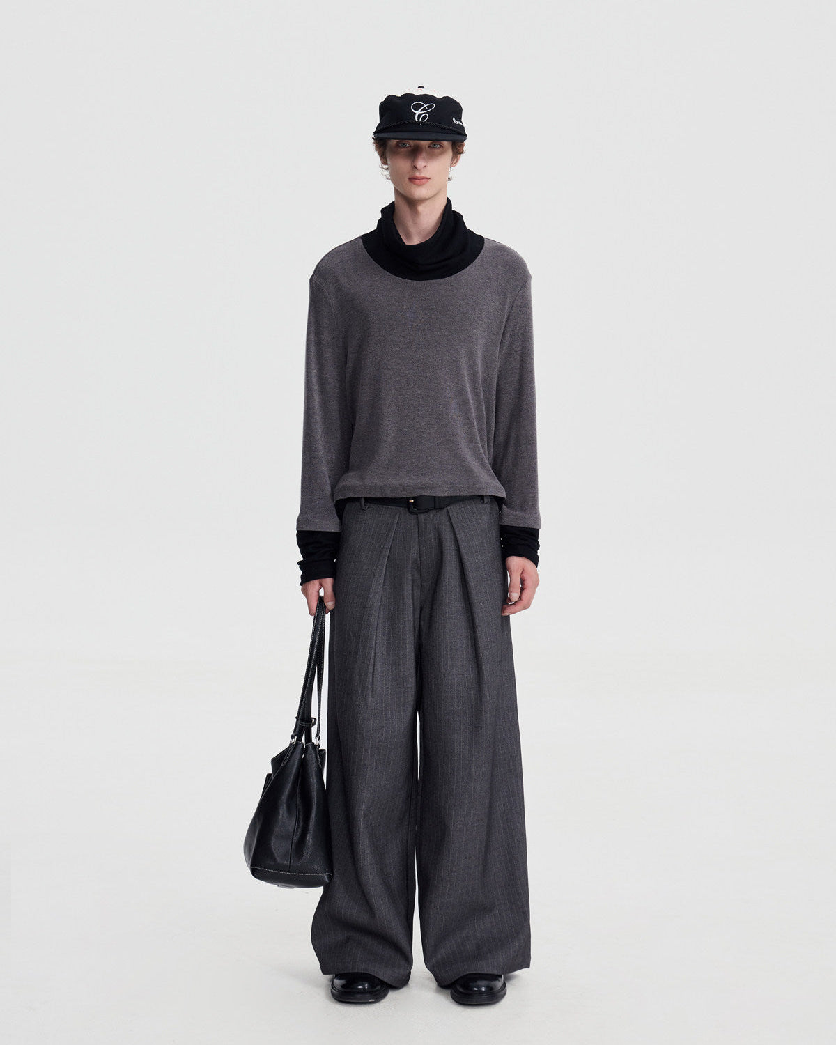 Striped Pleated Wide Trousers by OFFCULTURE