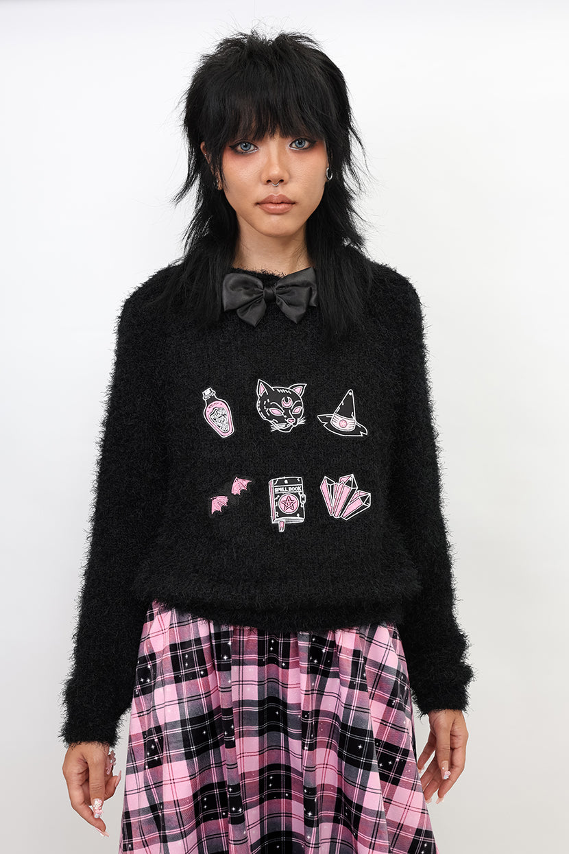 Gothic Bow Sailor Collar Mohair Sweater | Nihon Kids by Land Decora