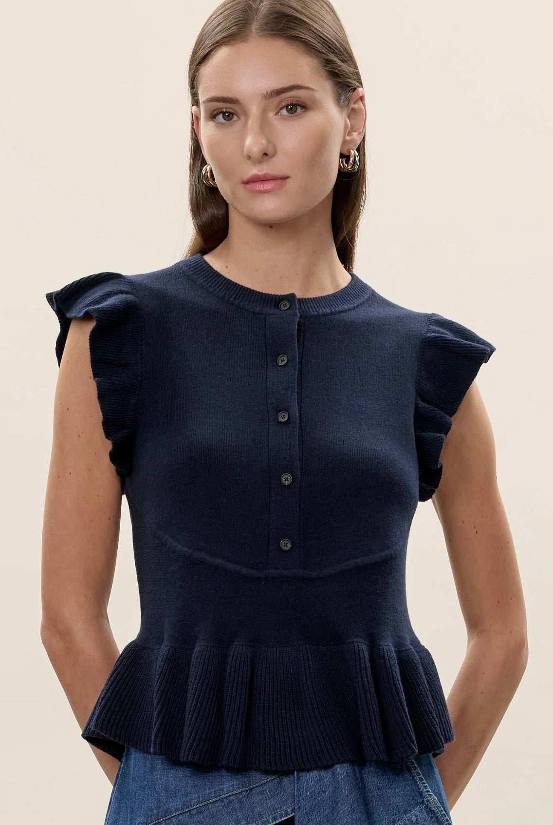 Rhea Knit Sweater in Navy by Sierra Deene