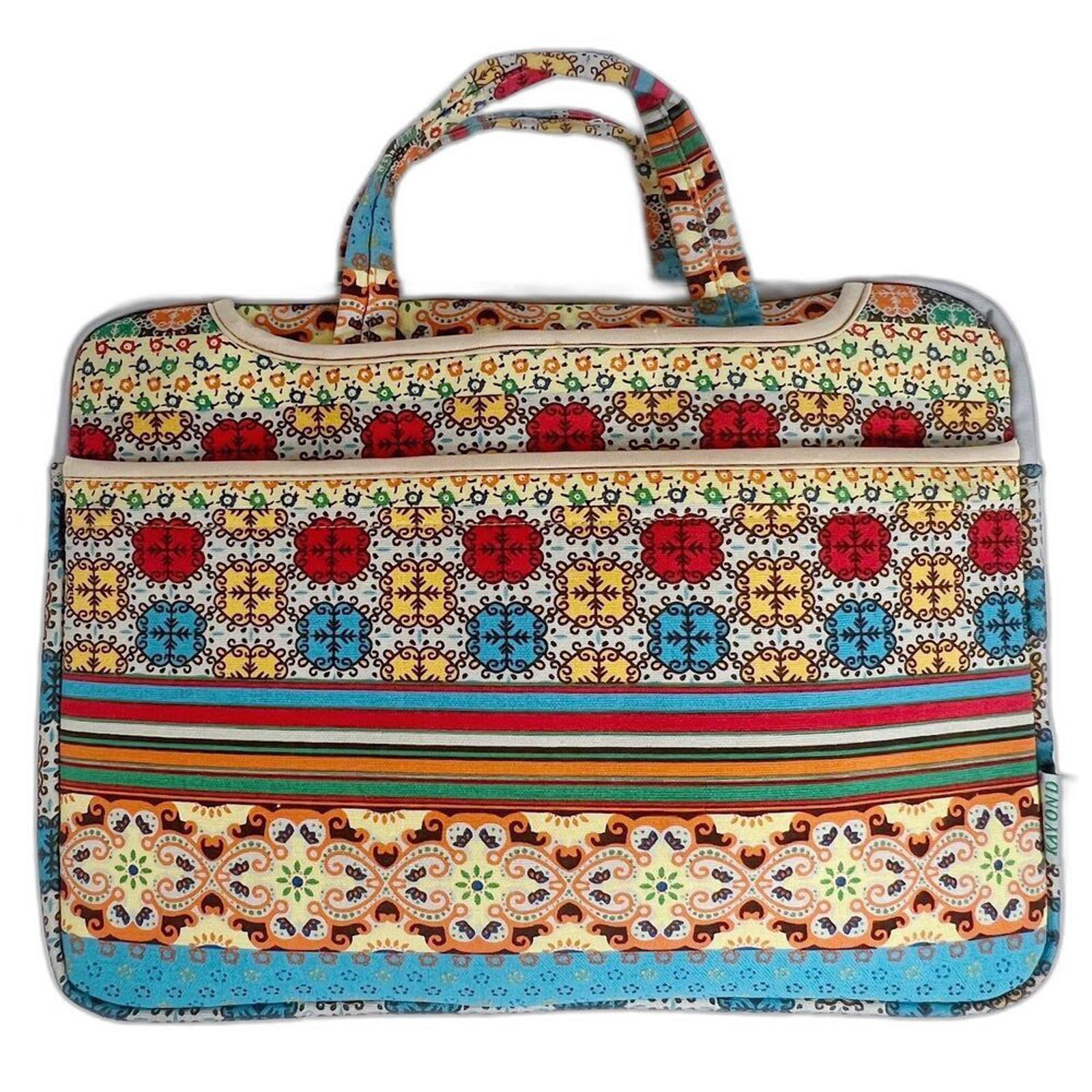 Kayond Classical Bohemia Yellow Blue Floral Patterned Laptop Sleeve Ca by Hot Girl Secondhand