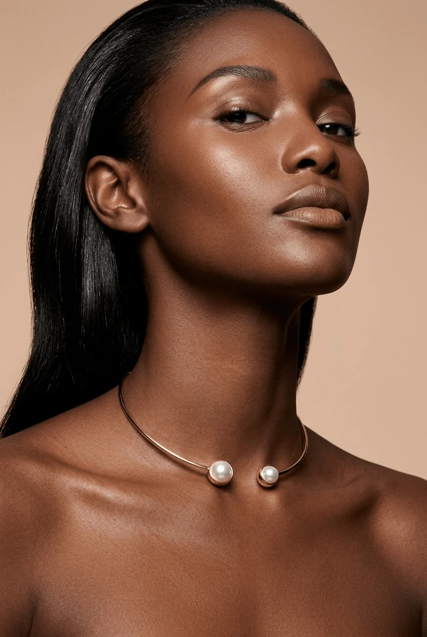 Duo Open Collar Necklace — Two Pearl (Pre-Order) by Akalia