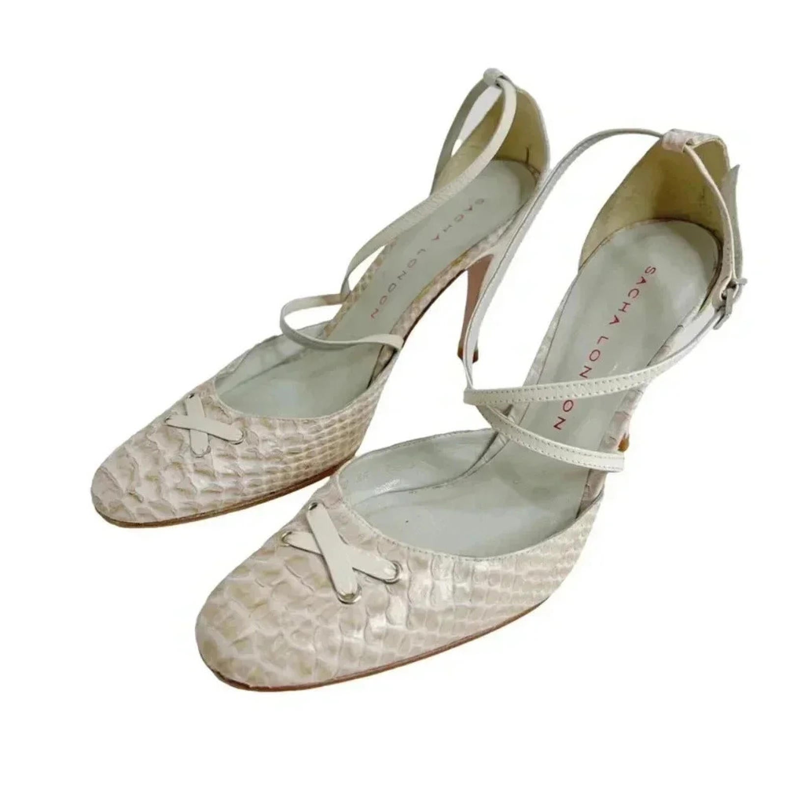 Vintage Sacha London Snakeskin Lace Up Heels Size 7.5 by Hot Girl Secondhand