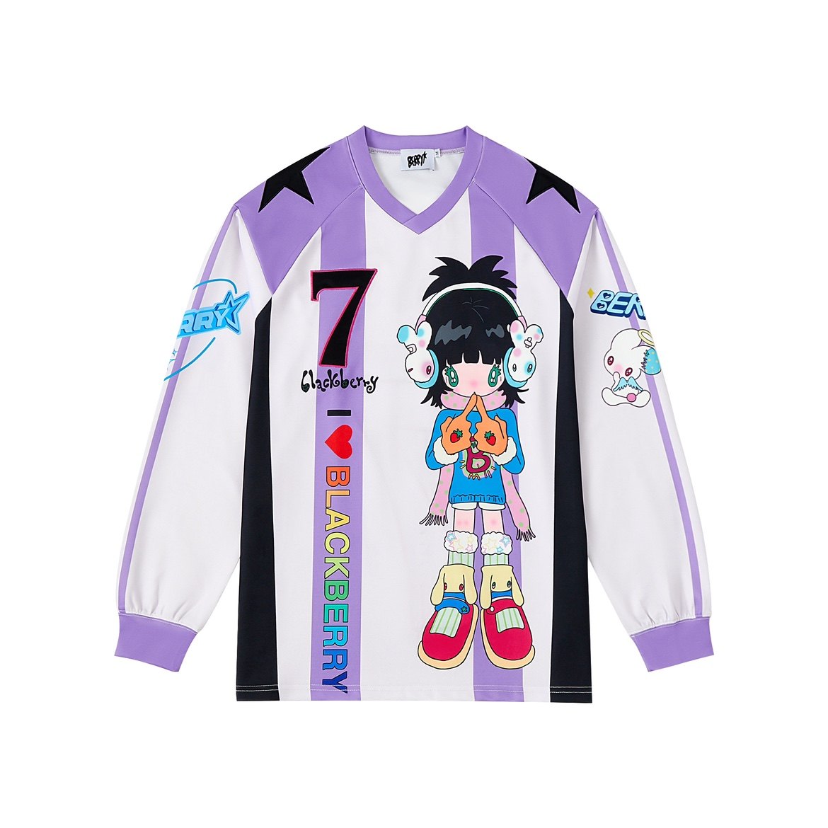 Decora Kei Anime Jersey - BlackBerry by Land Decora
