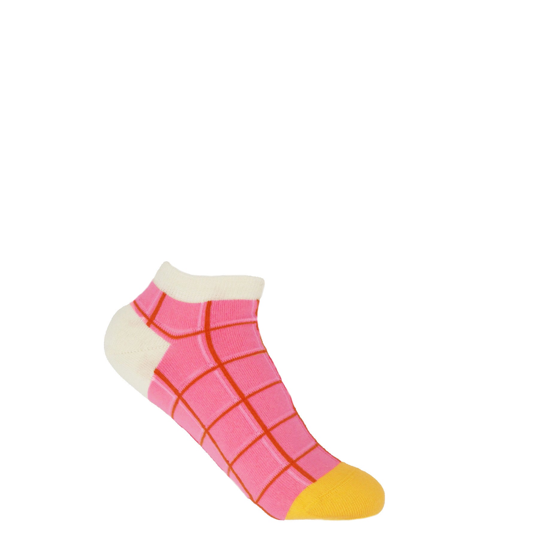 Grid Women's Trainer Socks - Pink by Peper Harow
