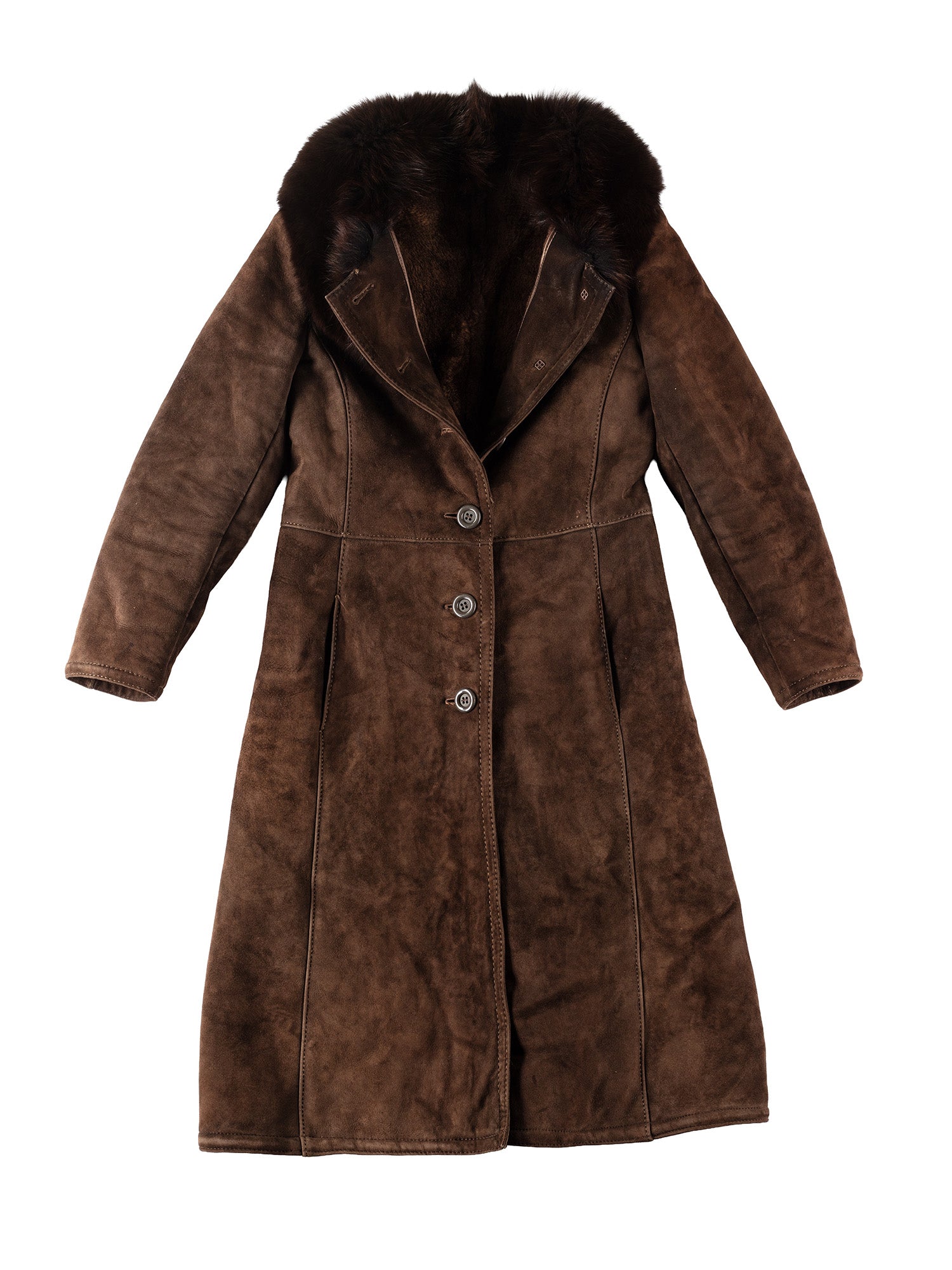 Vintage 70's Women Penny Lane Sheepskin Coat in Brown by Northern Grip