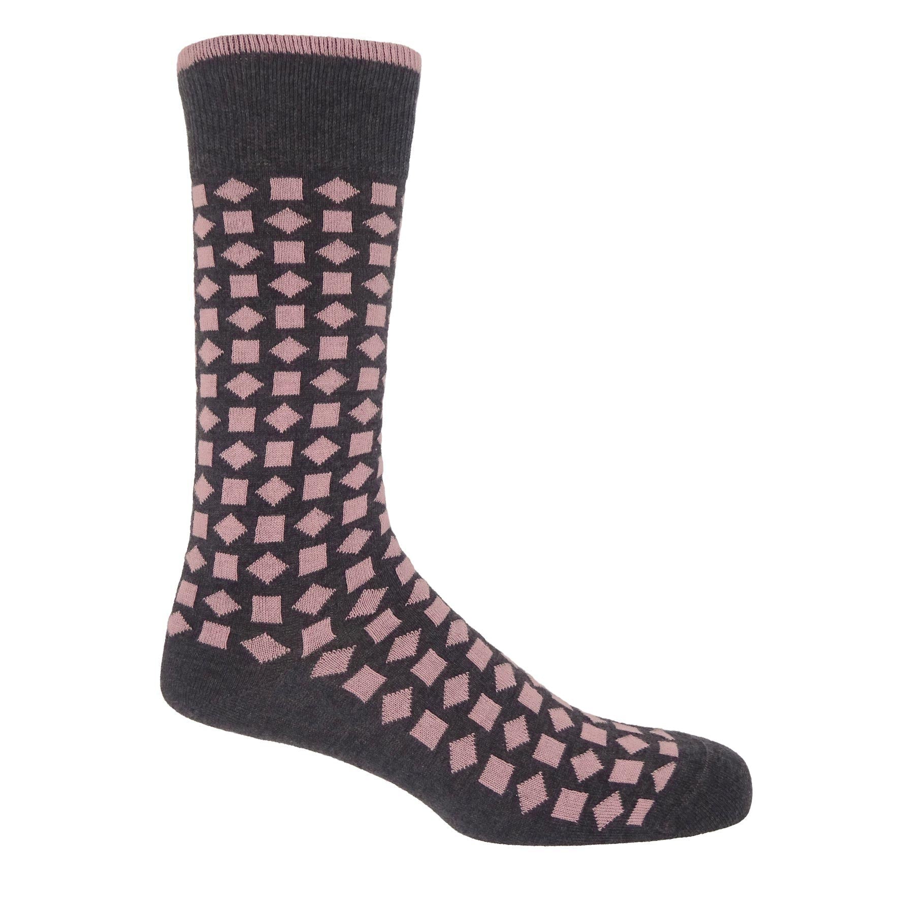 Diamonds Men's Socks - Pink by Peper Harow