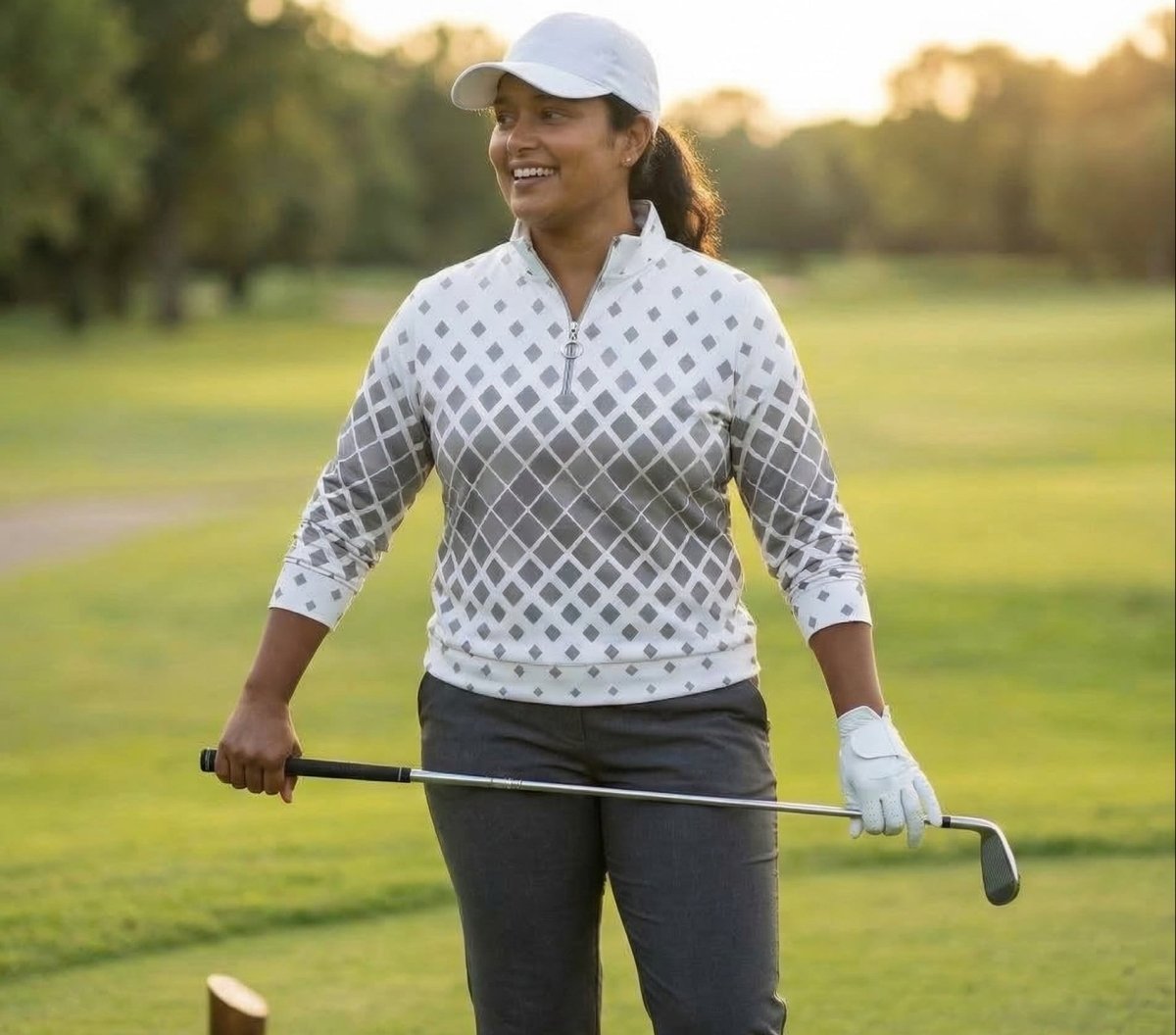 Grey Diamond Sweatshirt by Putter Girl