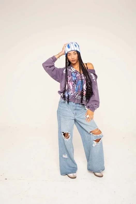 Casuale Muivi In The Club Hoodie (Purple) Sun-Dyed. by Casuale Muivi