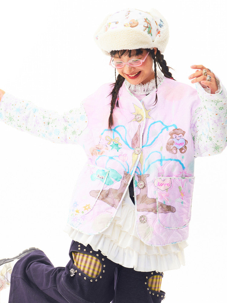 Kawaii Pink Reversible Jacket - sillysis by Land Decora