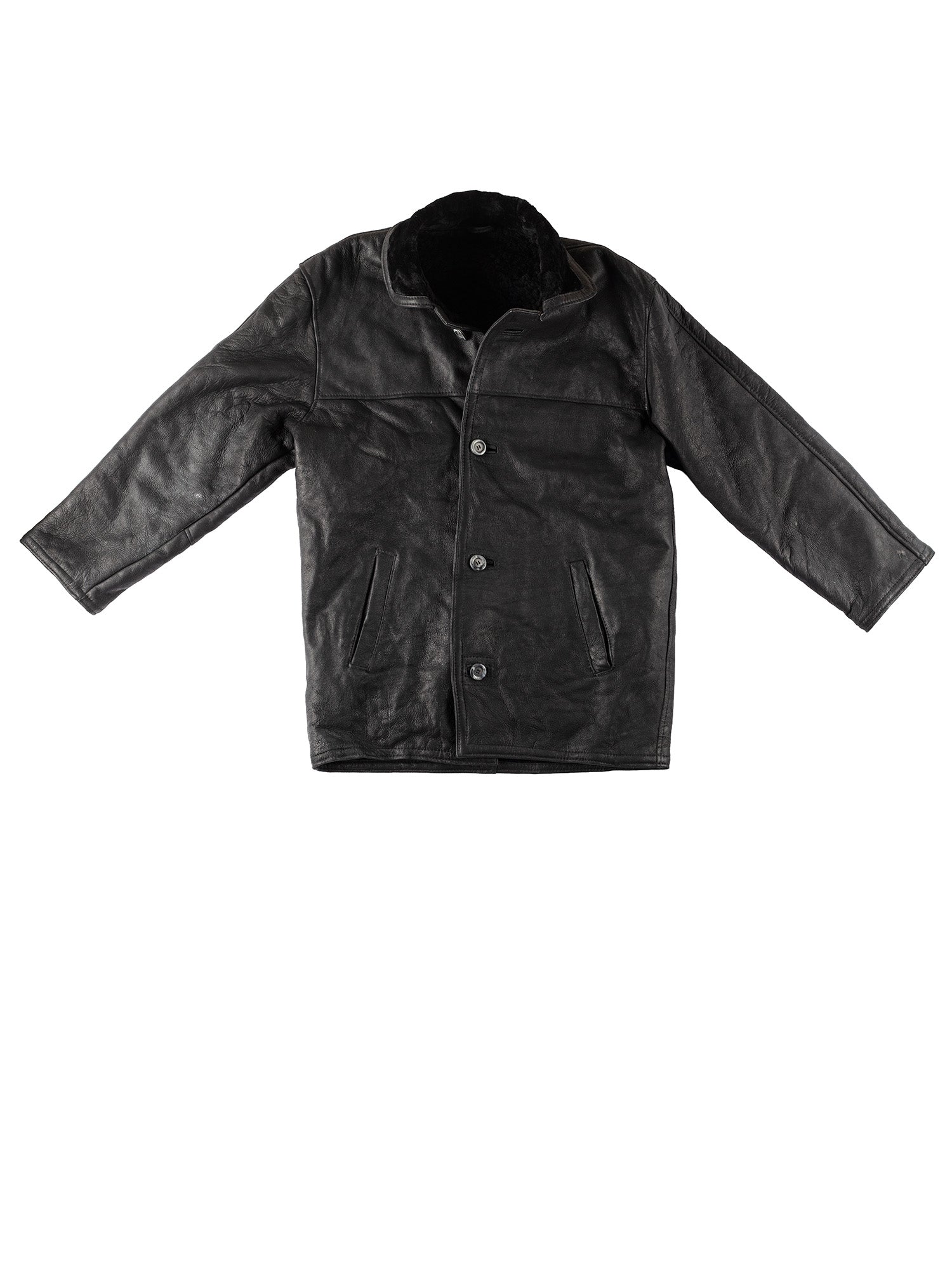 Vintage 90's Men Sheepskin Coat in Black by Northern Grip