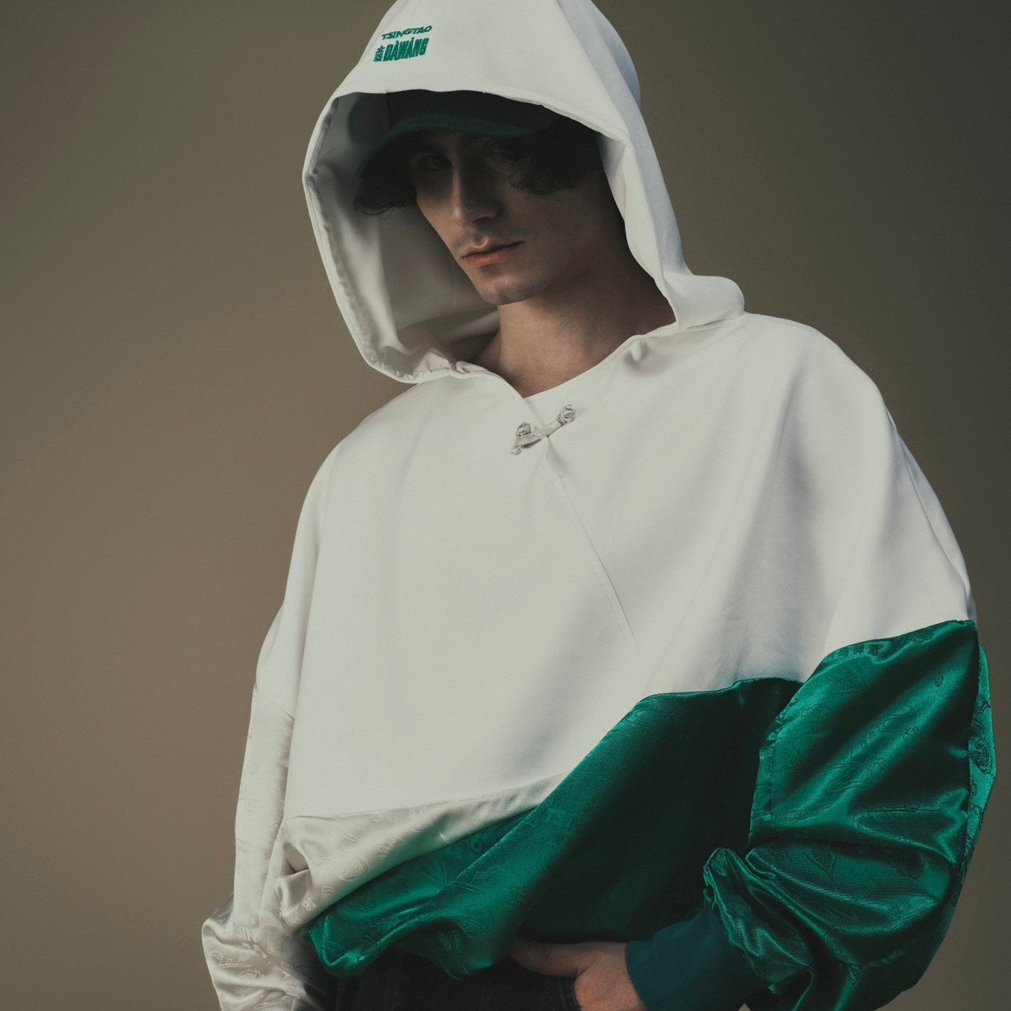 TSINGTAO x DAWANG San Patchwork Hoodie by DAWANG