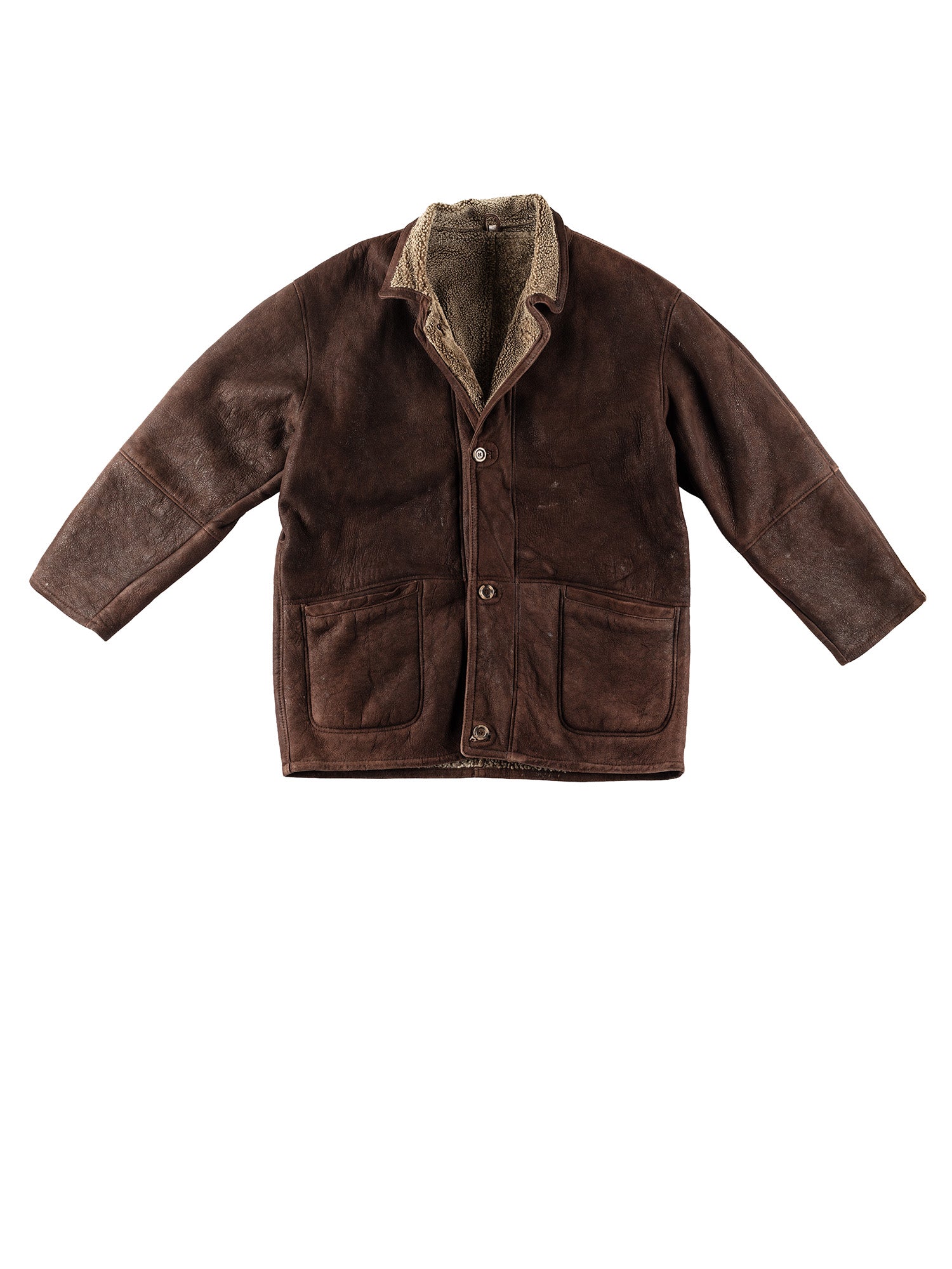 Vintage 80's Men Sheepskin Coat in Brown by Northern Grip