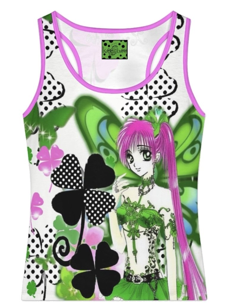 Y2K Clover Anime Tank Top - ki00bi00 by Land Decora