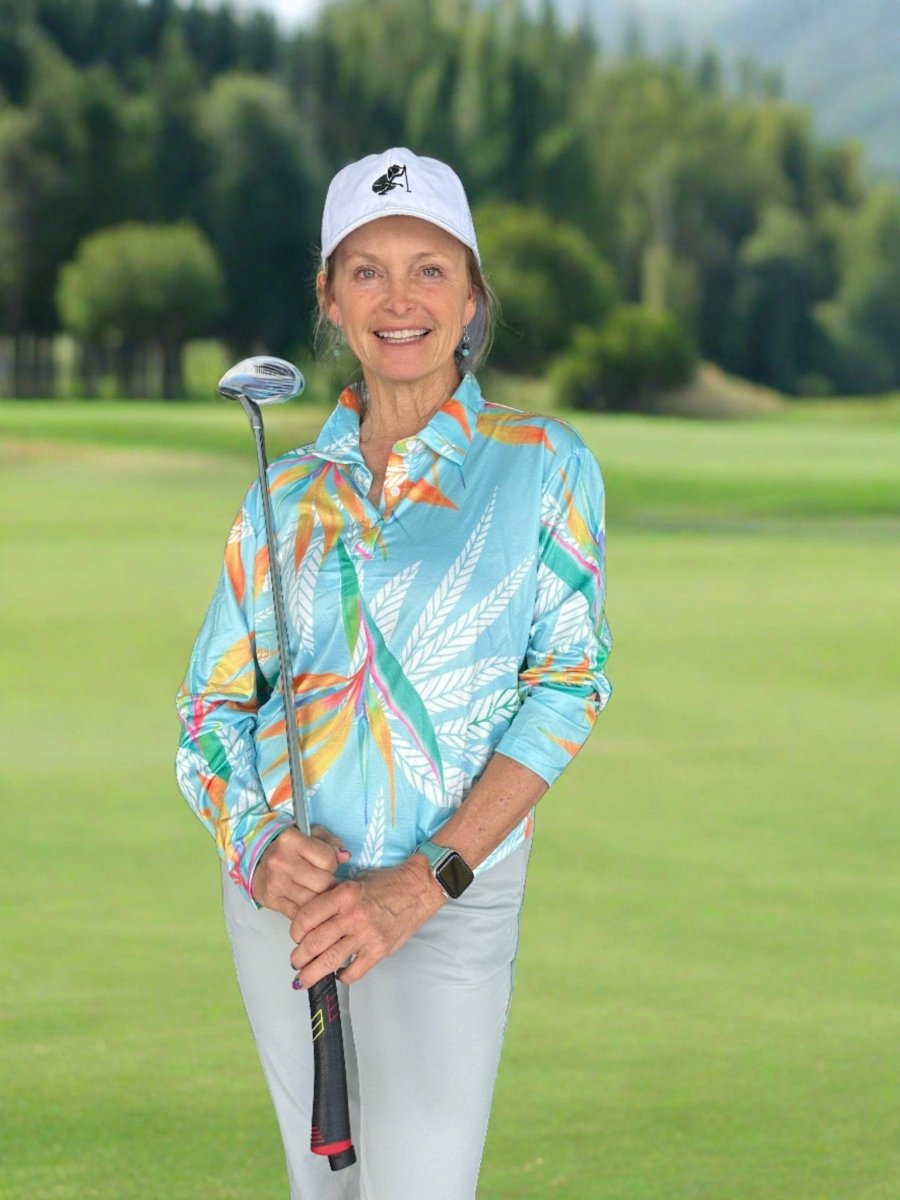 Leaf It Long Sleeve Polo by Putter Girl