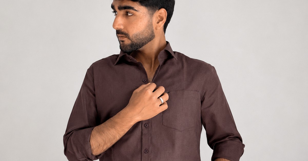 Men’s Premium Pure Linen Relaxed Shirt – Chocolate Brown | Attirity by Attirity