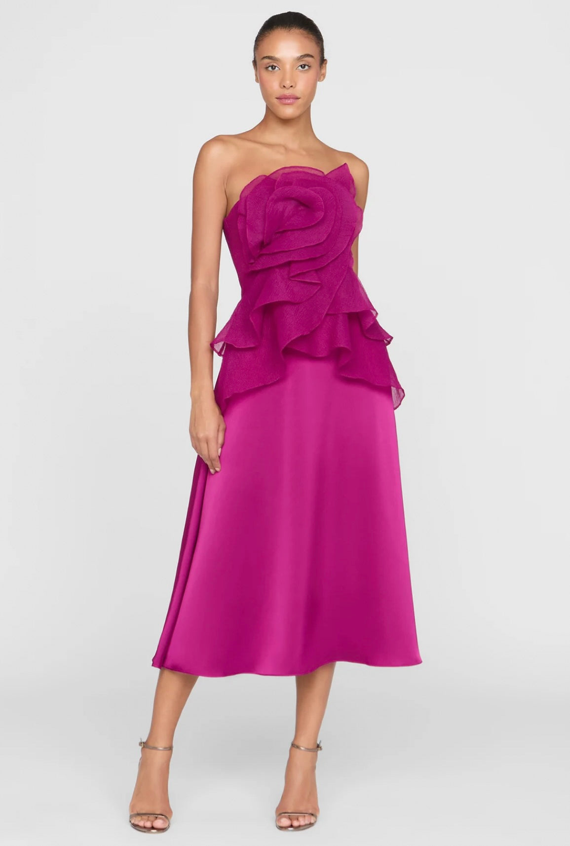 Theia Victoria Draped Rose Cocktail Dress by Sierra Deene