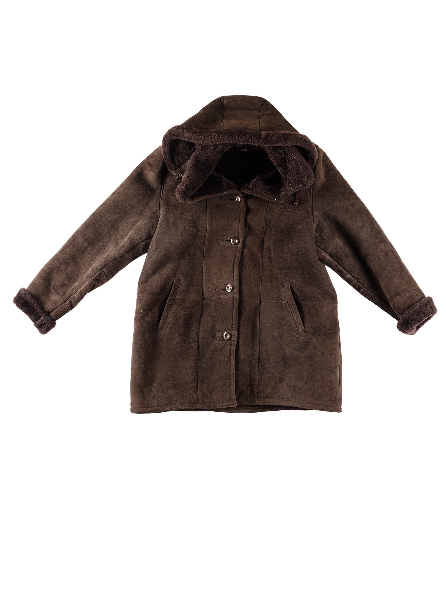 Vintage 80's Women Sheepskin Coat in Brown by Northern Grip