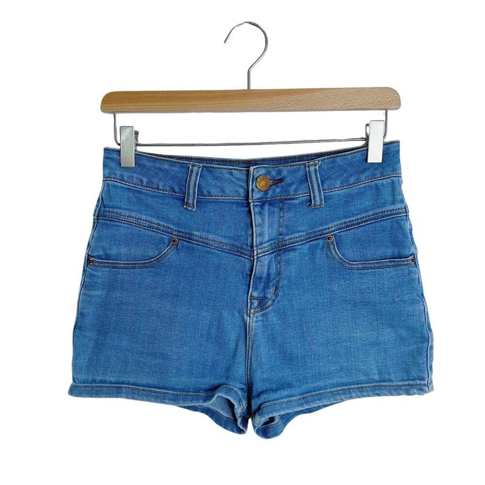 Urban Outfitters BDG Super High Rise Seam Short Medium Wash Denim Shor by Hot Girl Secondhand