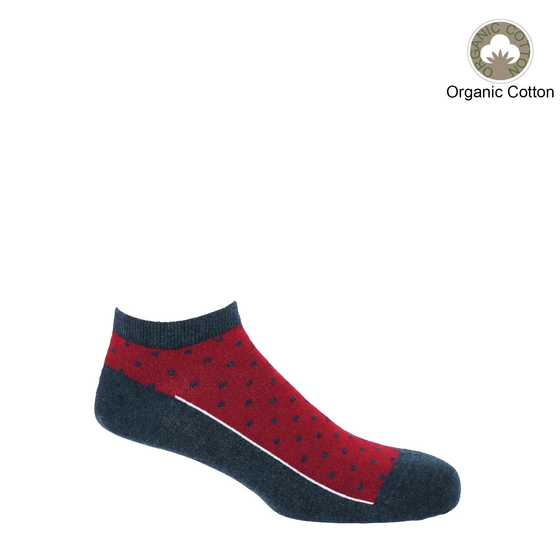 Polka Men's Organic Trainer Socks - Denim by Peper Harow