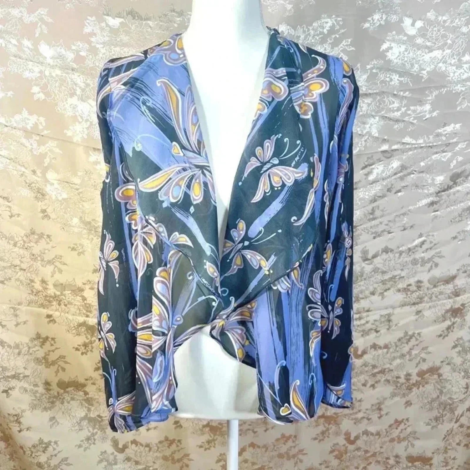 y2k Vintage Bob Mackie Wearable Art Purple Butterfly Shawl Size S by Hot Girl Secondhand