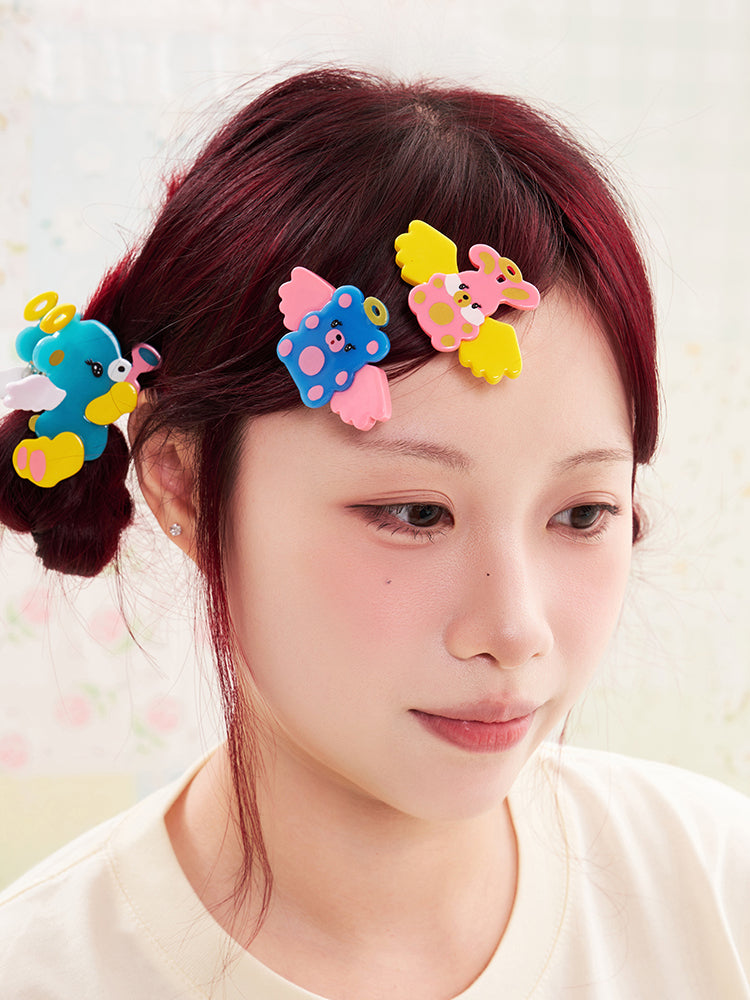 NIKKOU Kawaii Acrylic Hair Accessory | Harajuku Angel Animal Hair Clip by Land Decora