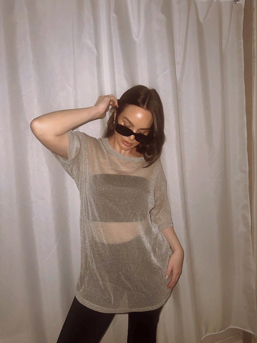 VIRGO OVERSIZED GLITZY MESH TOP (TOP ONLY) - FINAL SALE by RAËLIV