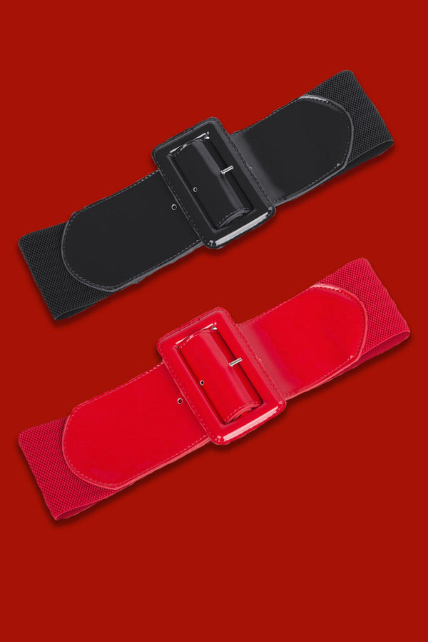 Wide Patent Leather Stretch Belt (2 Colours by KATAKOMB