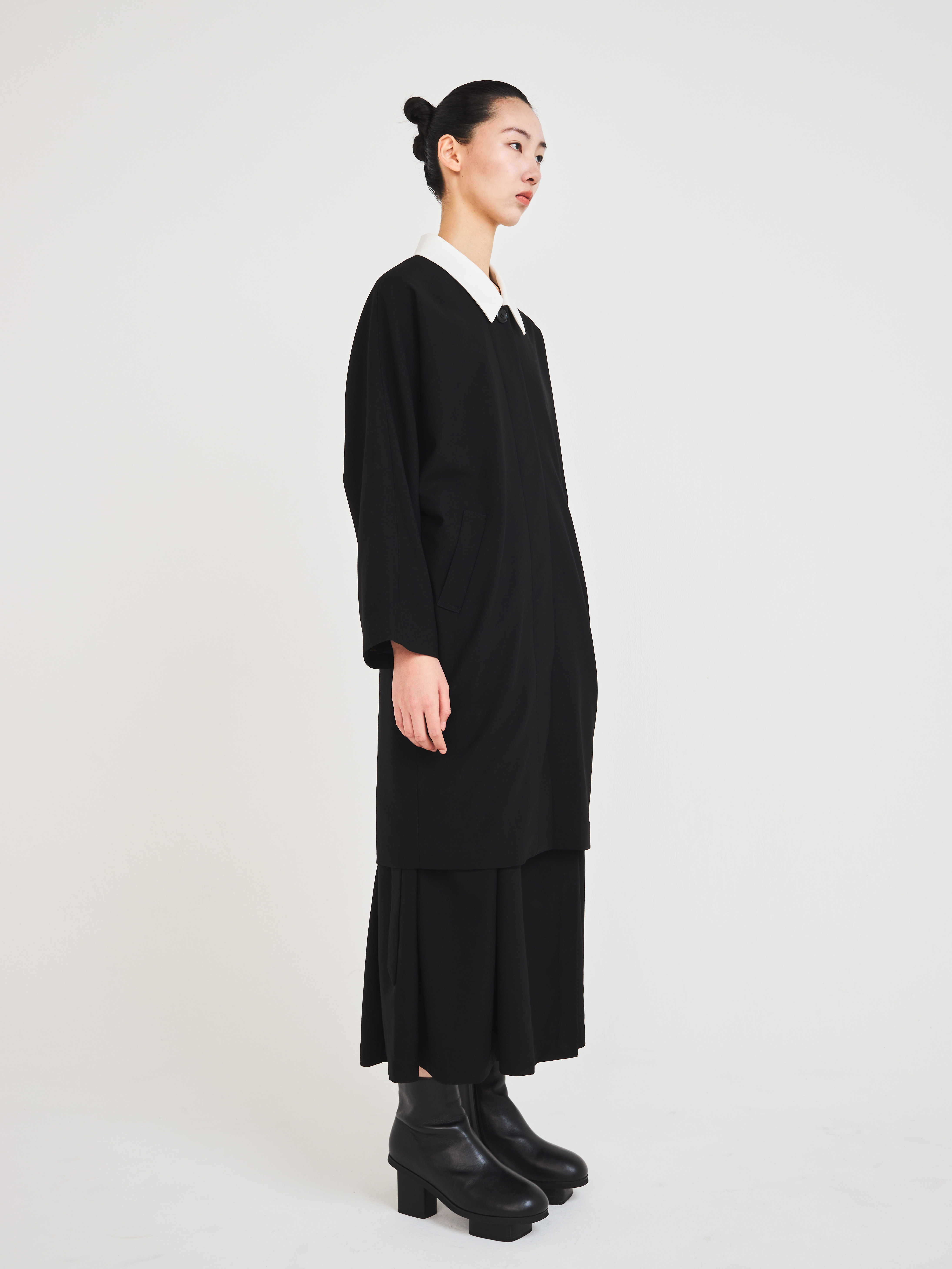 Kimono Sleeve Whole Collar Long Jacket by ASATO